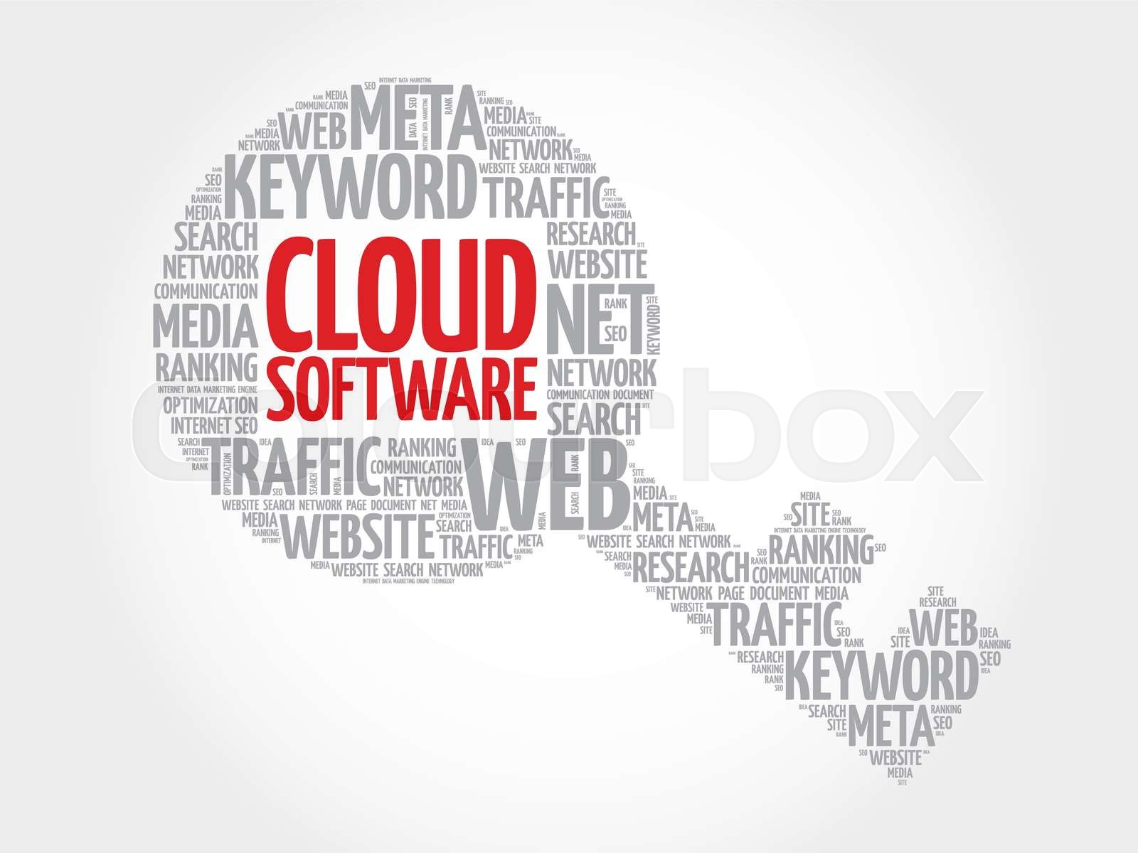 Cloud Software Key word cloud | Stock vector | Colourbox