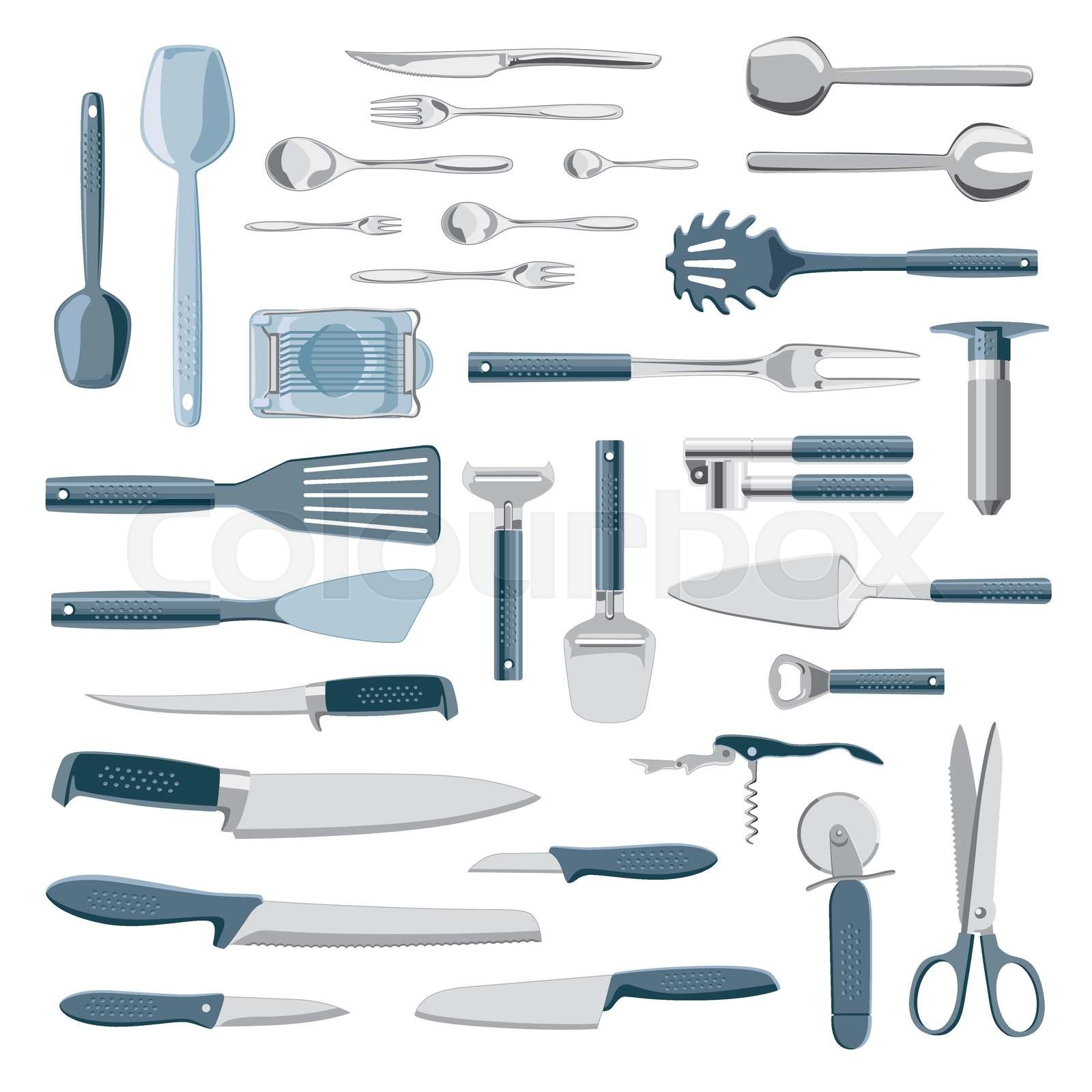 Kitchen equipment collection Stock vector Colourbox