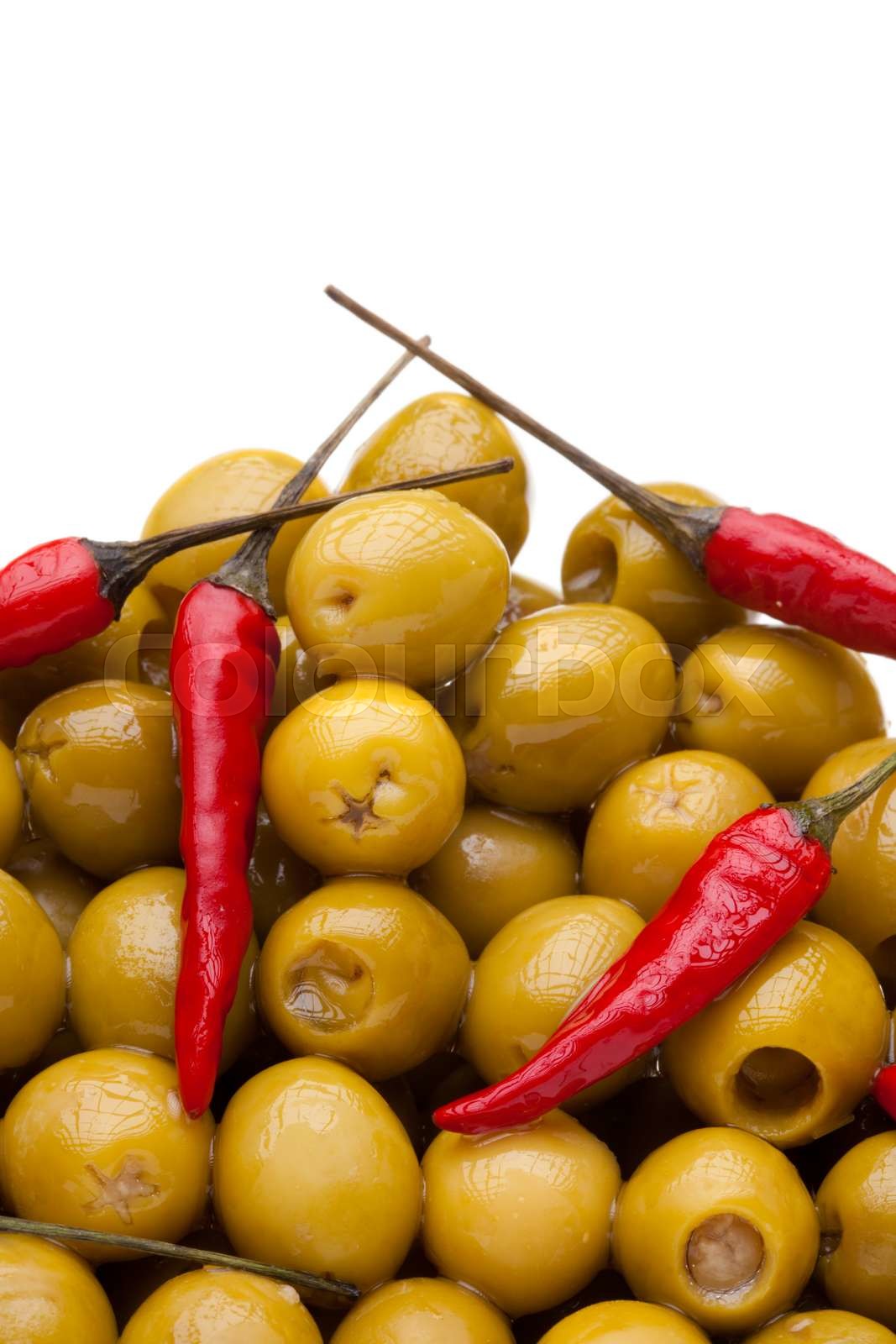 Many olives and pepper Stock image Colourbox