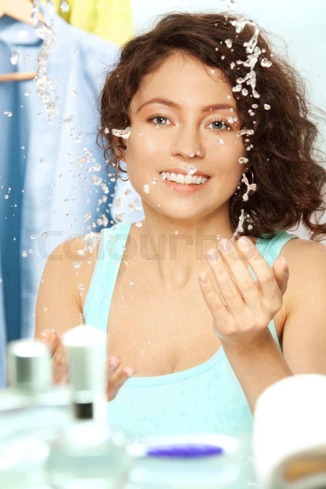 Wash your face every day Stock image Colourbox