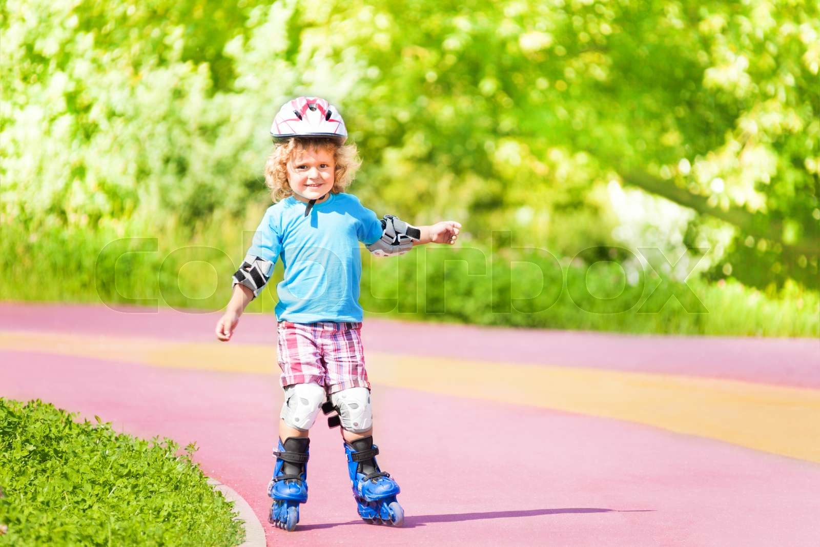 Rollerblading downhill Stock image Colourbox