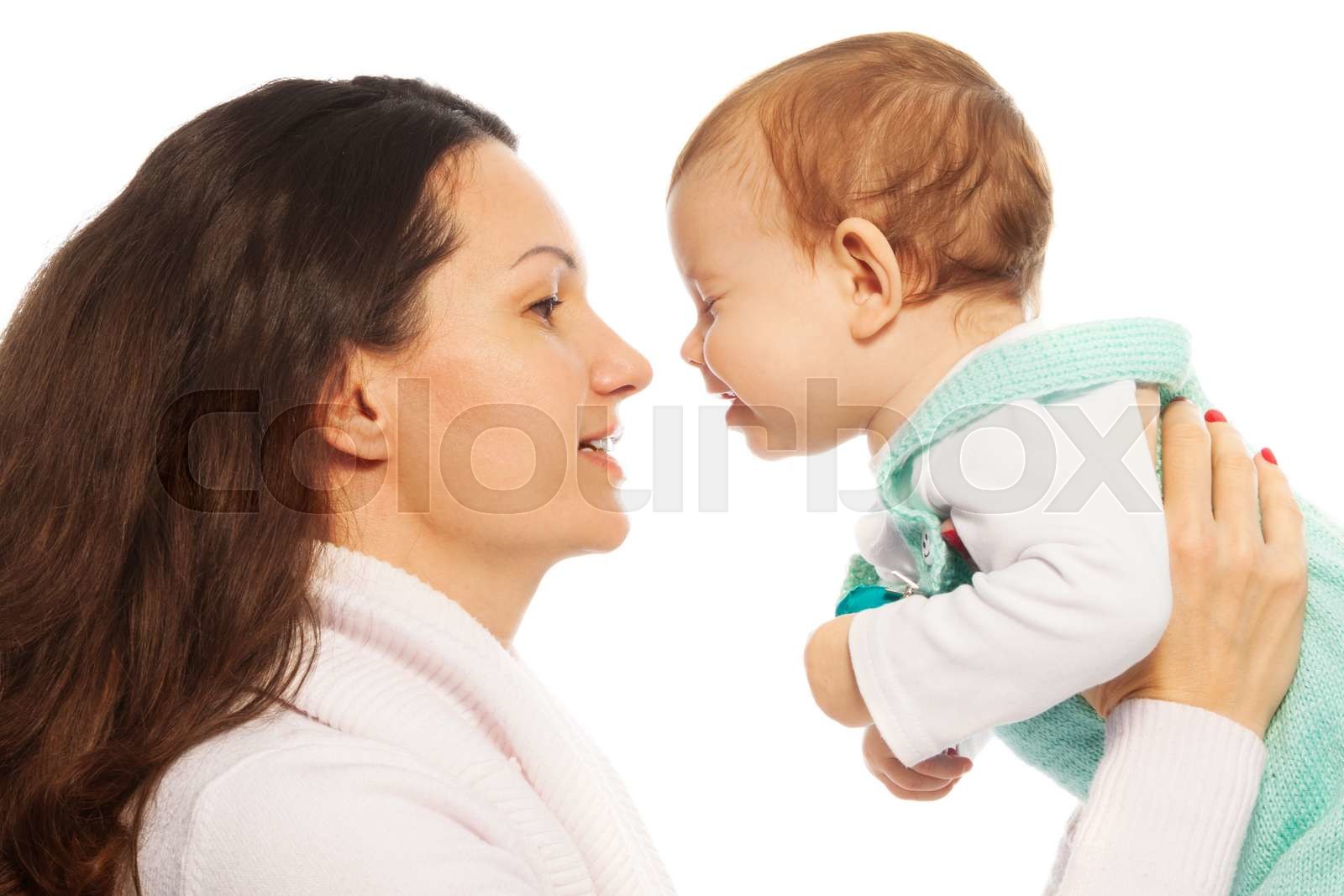 Mom Kiss Baby Stock Image Colourbox