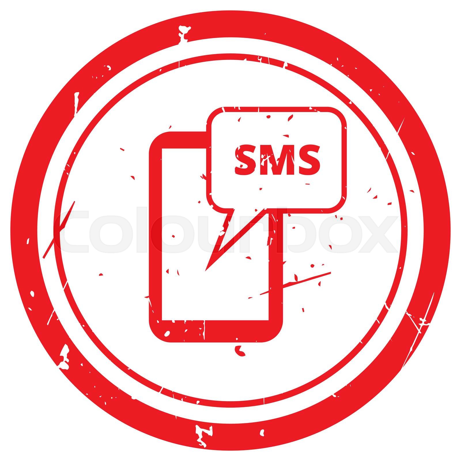Red Sms rubber stamp | Stock vector | Colourbox