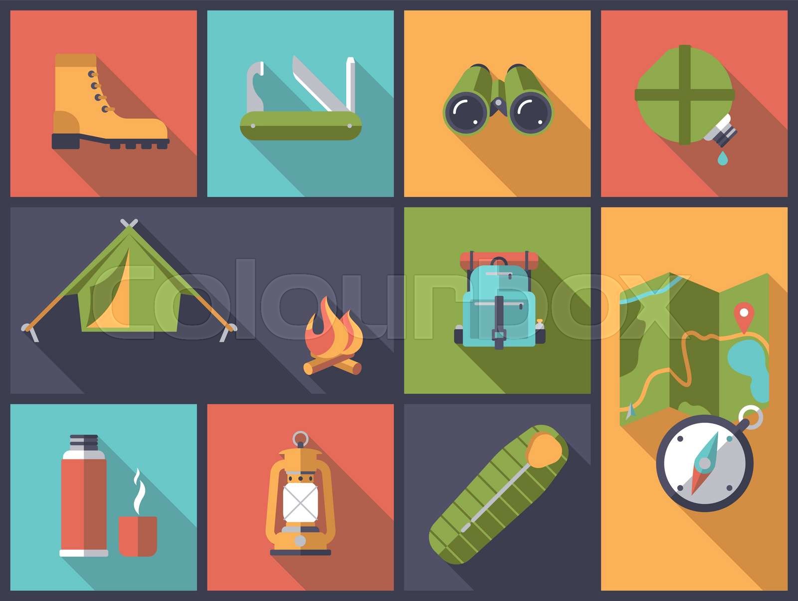 Outdoor equipment vector illustration. Stock vector Colourbox