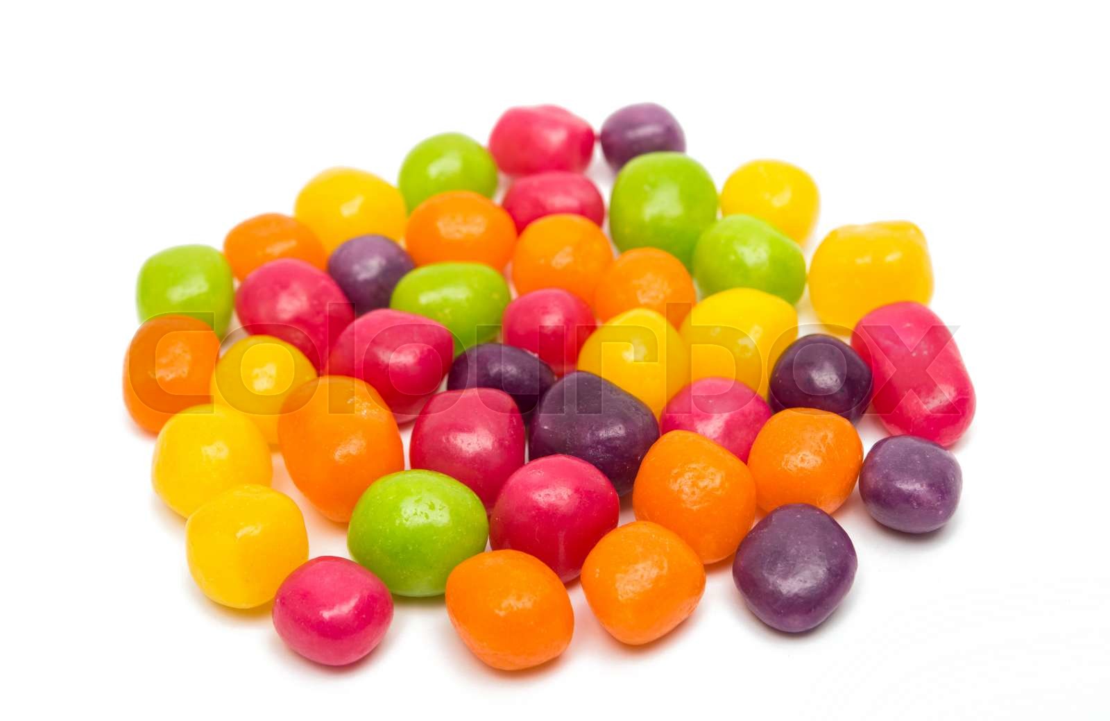 fruit jelly beans isolated | Stock image | Colourbox