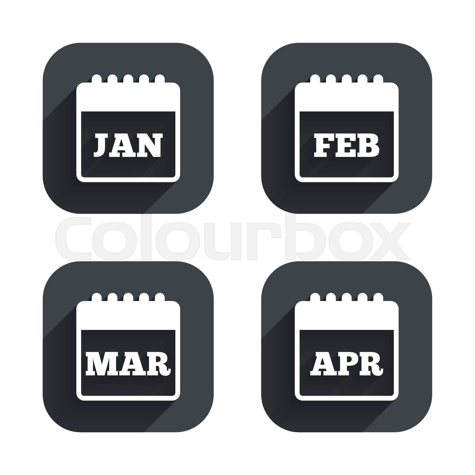 calendar-january-february-march-and-april-stock-vector-colourbox