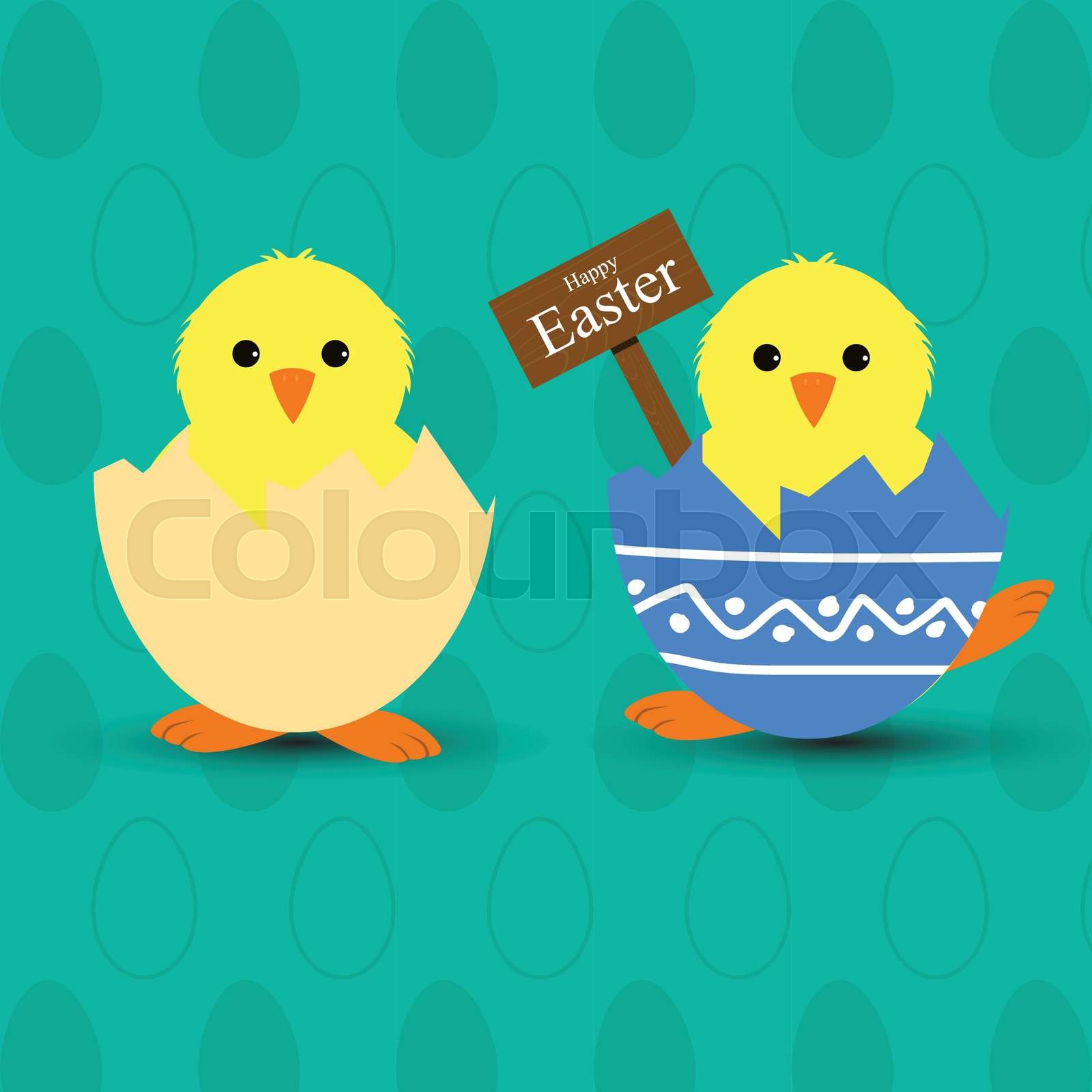 Newborn Chicken In The Broken Egg Stock Vector Colourbox