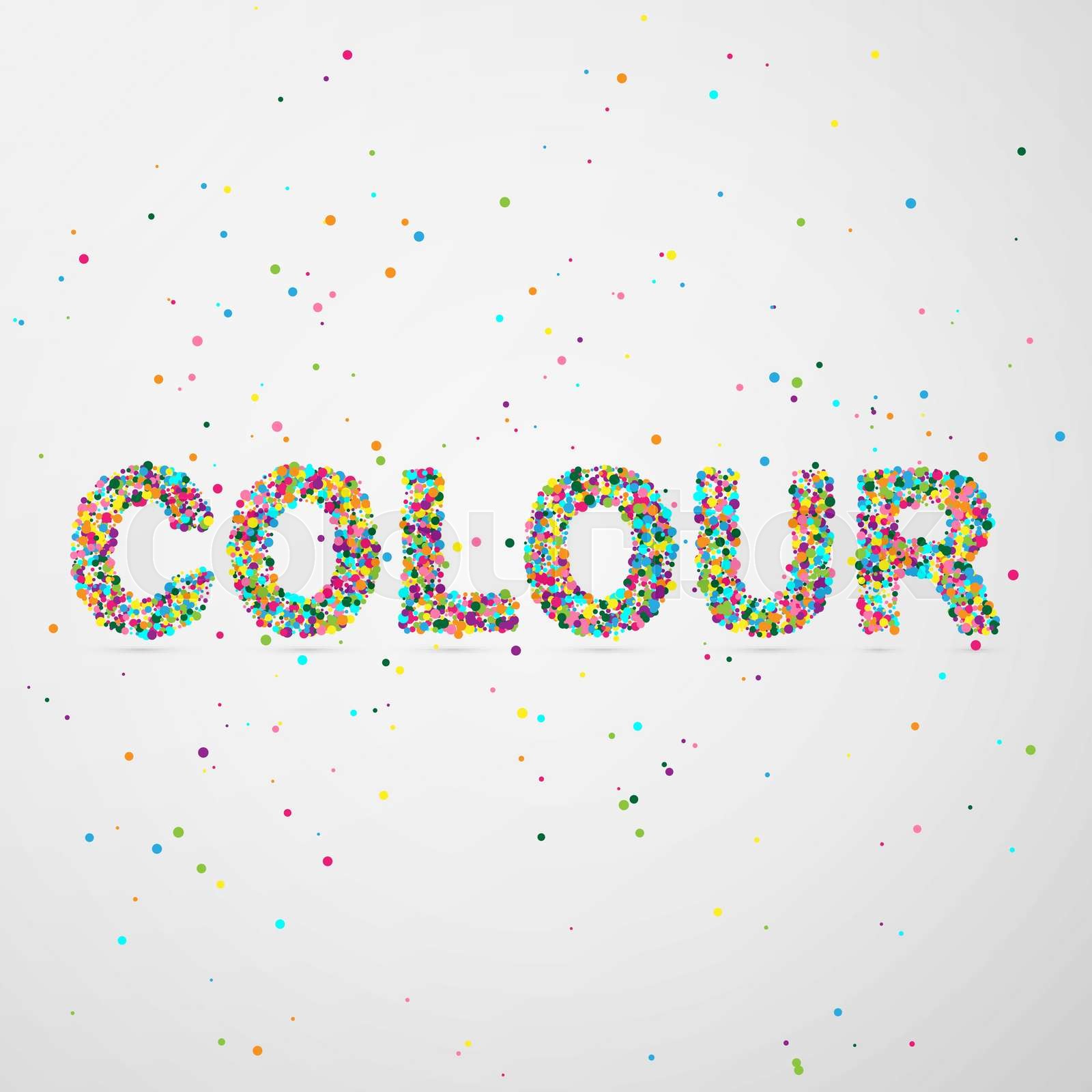 color word consisting of colored particles | Stock vector | Colourbox