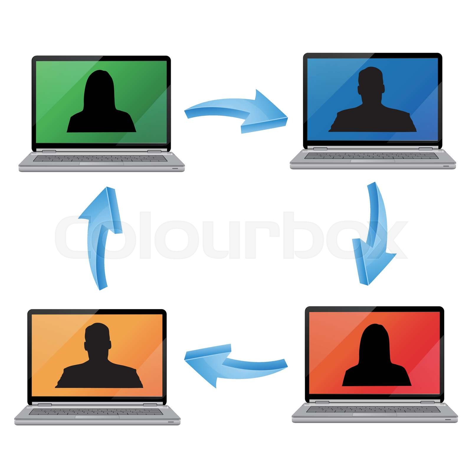 Laptop computer communications | Stock vector | Colourbox