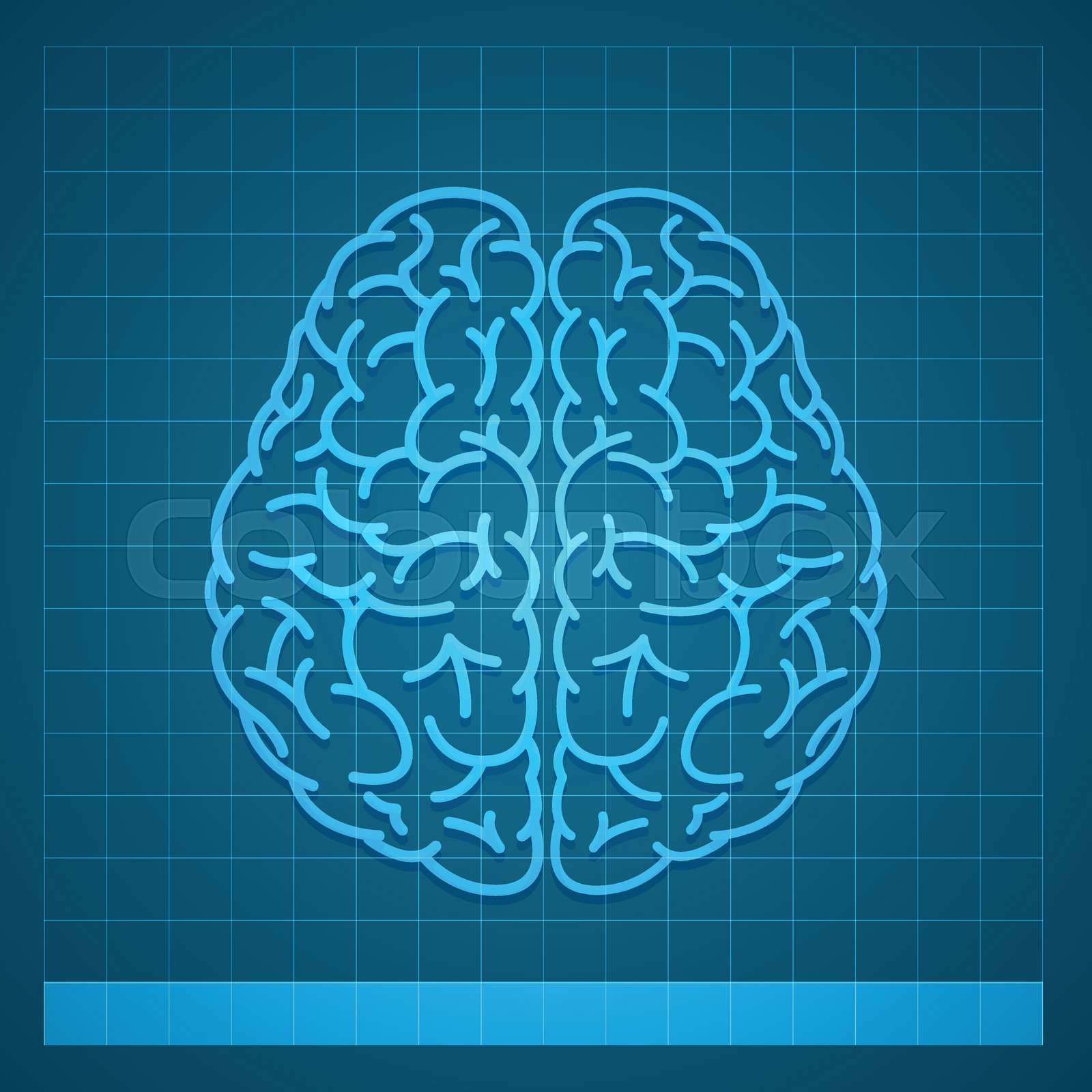 Human Brain Concept on Blue Background | Stock vector | Colourbox