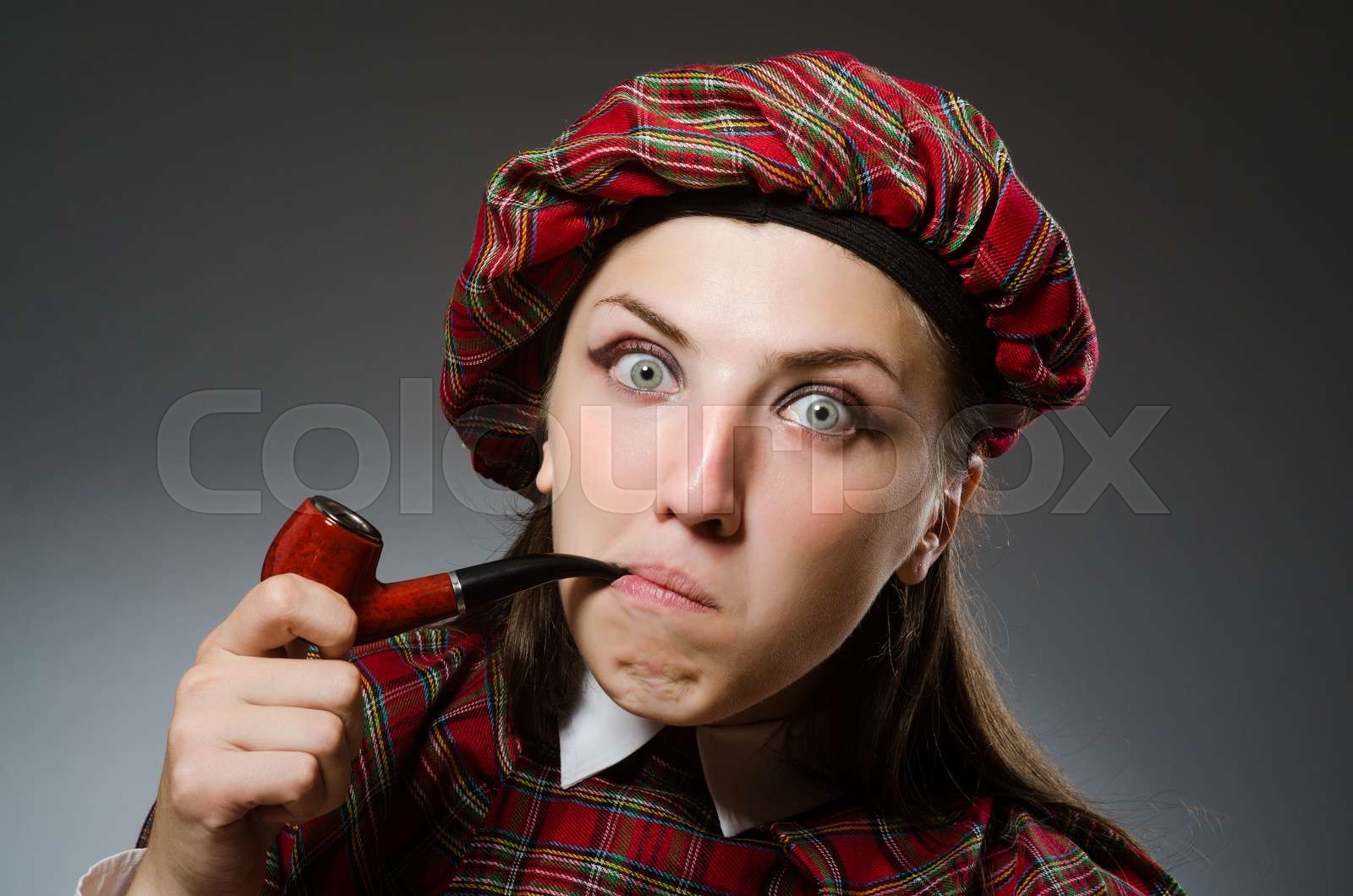 Woman wearing traditional scottish clothing | Stock image | Colourbox
