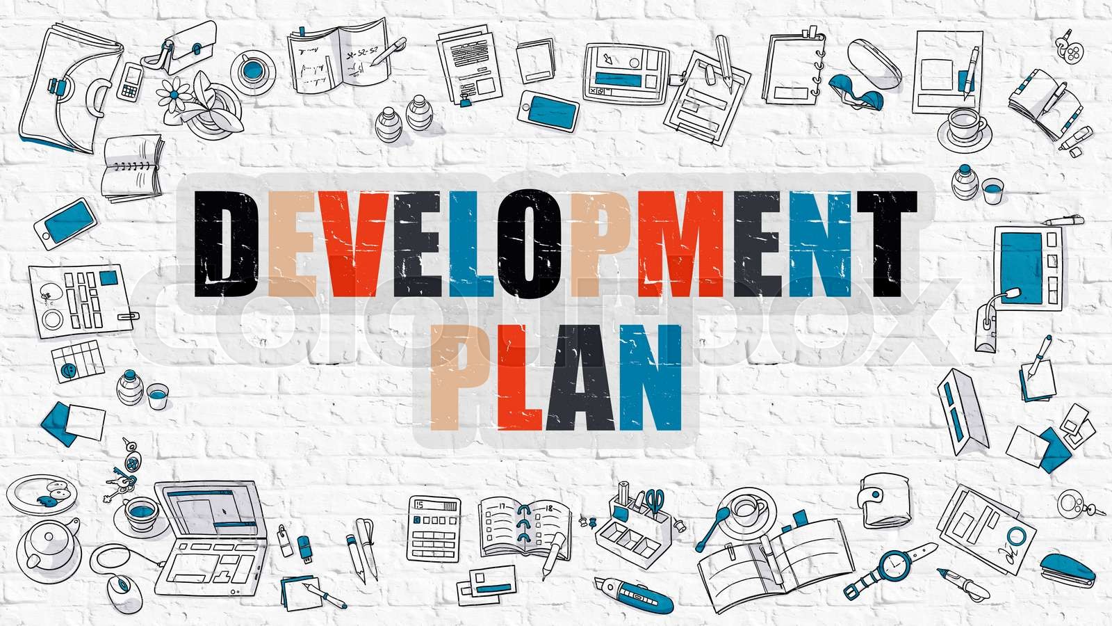 Development Plan Concept with Doodle Design Icons. | Stock image