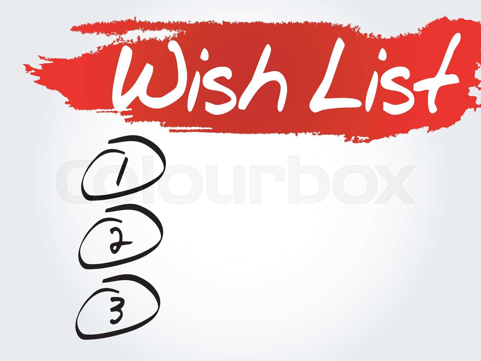 Wish List blank list | Stock vector | Colourbox