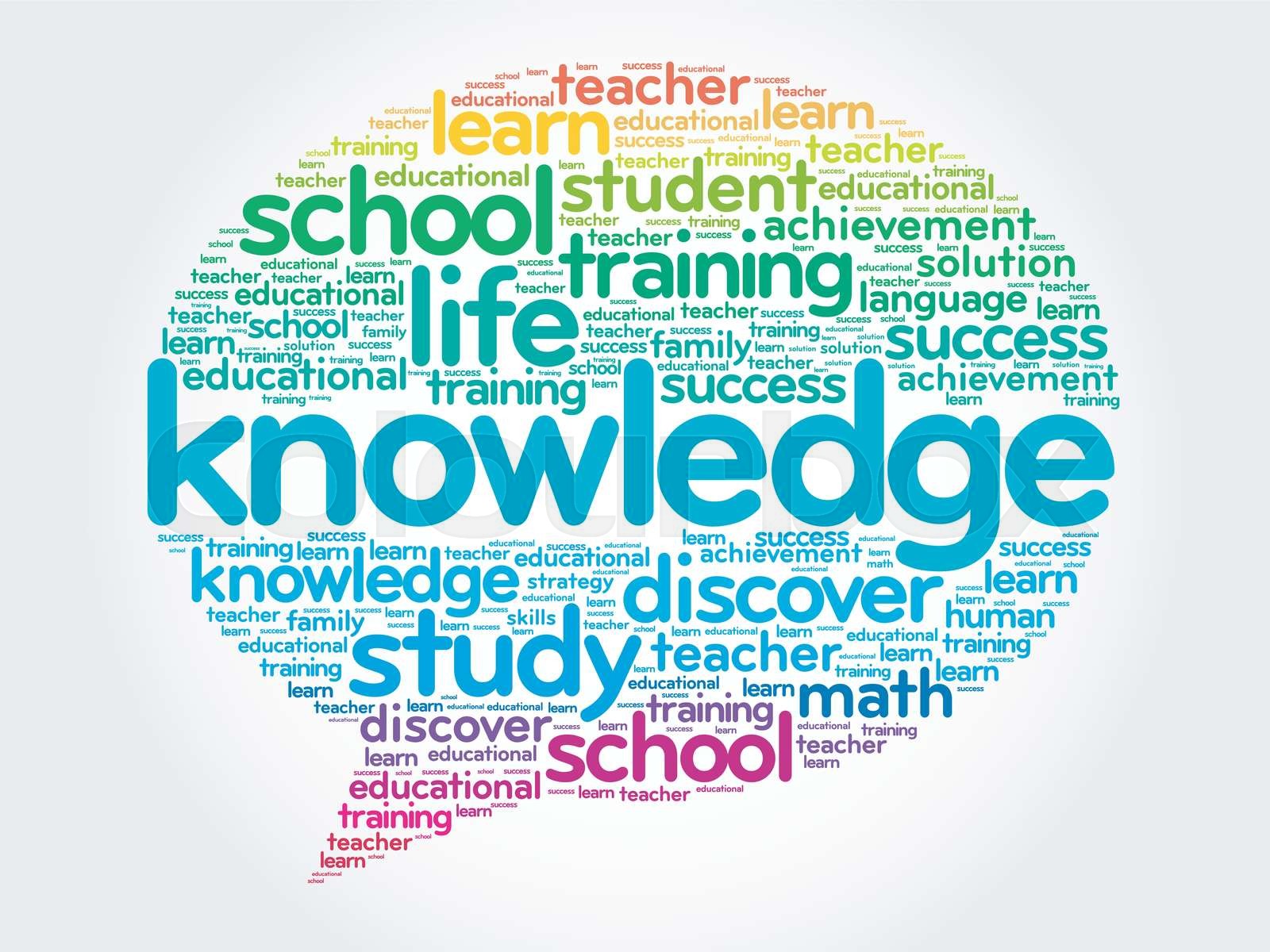 KNOWLEDGE Think Bubble word cloud Stock vector Colourbox