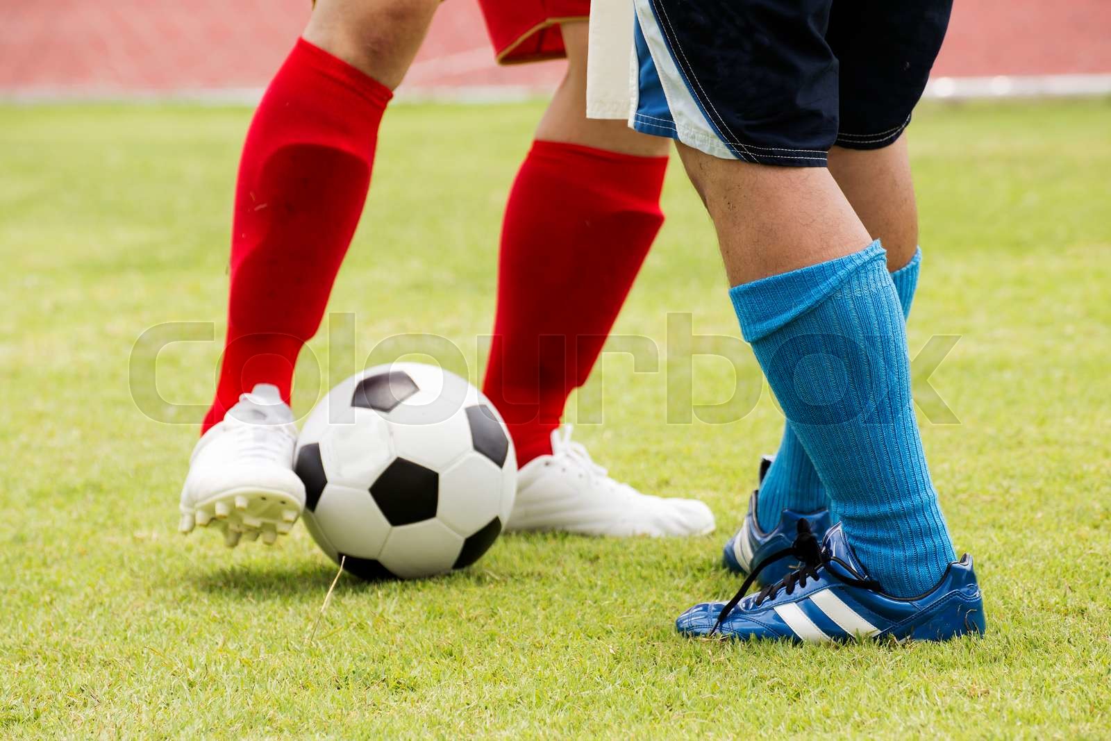 Soccer player attacked Stock image Colourbox