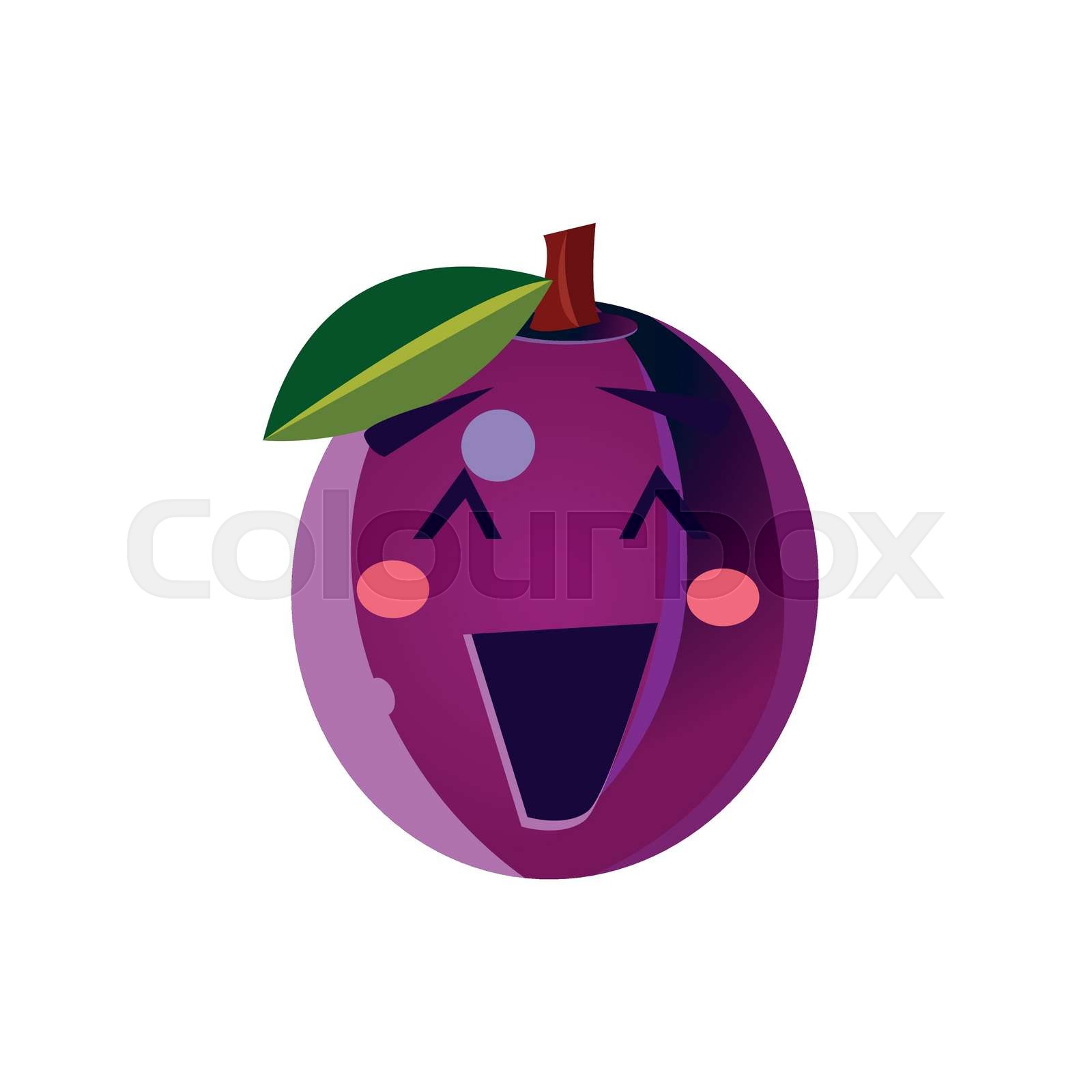 Laughing Plum Emoji Stock vector Colourbox
