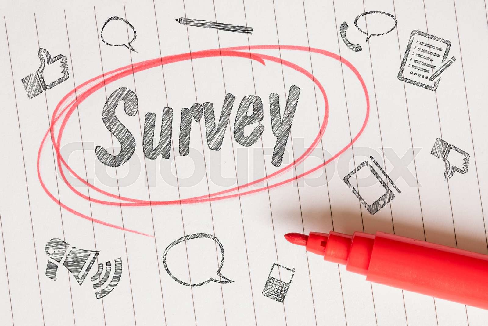 Survey sketch on linear paper | Stock image | Colourbox