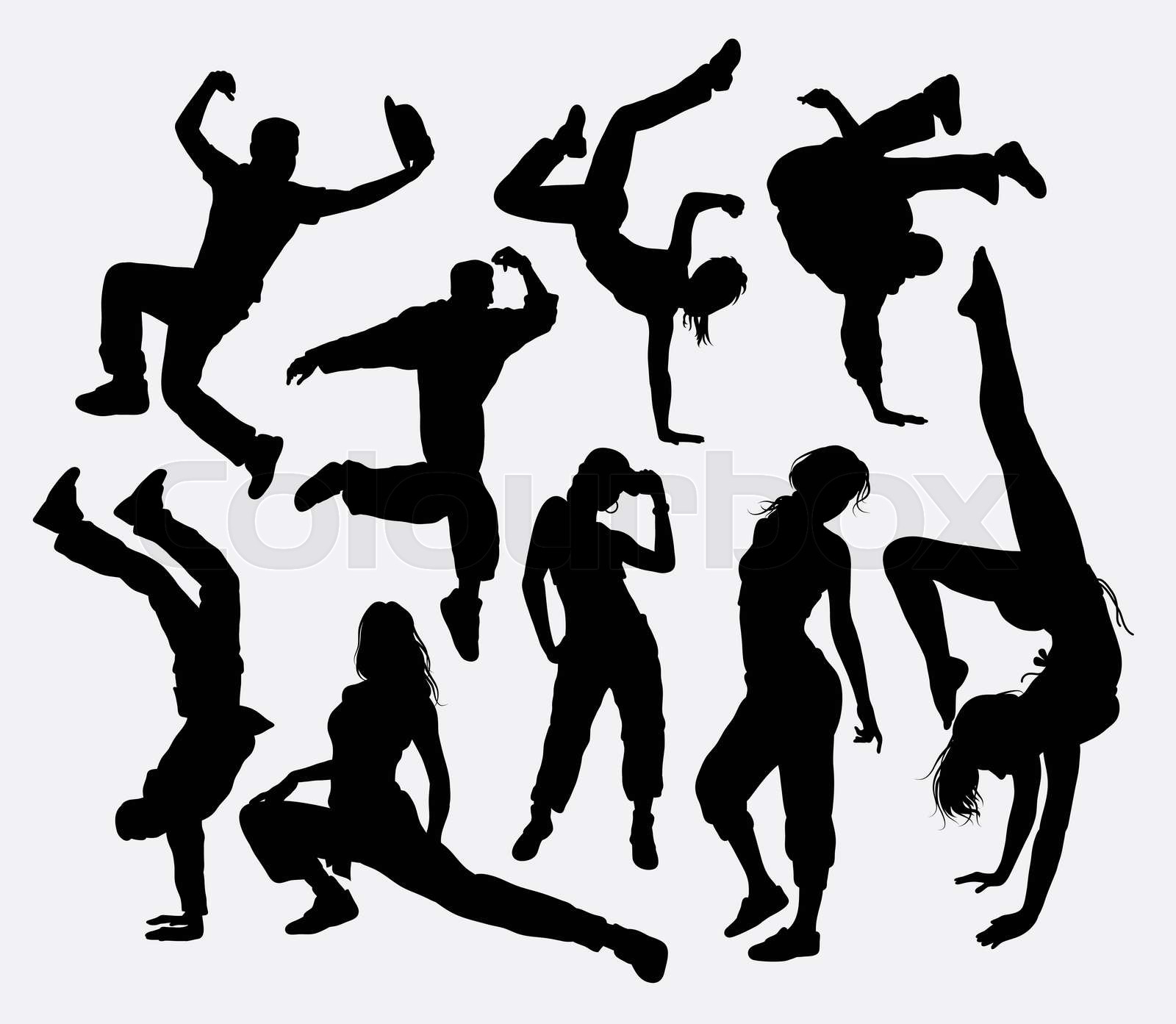 Freestyle dance silhouette | Stock vector | Colourbox
