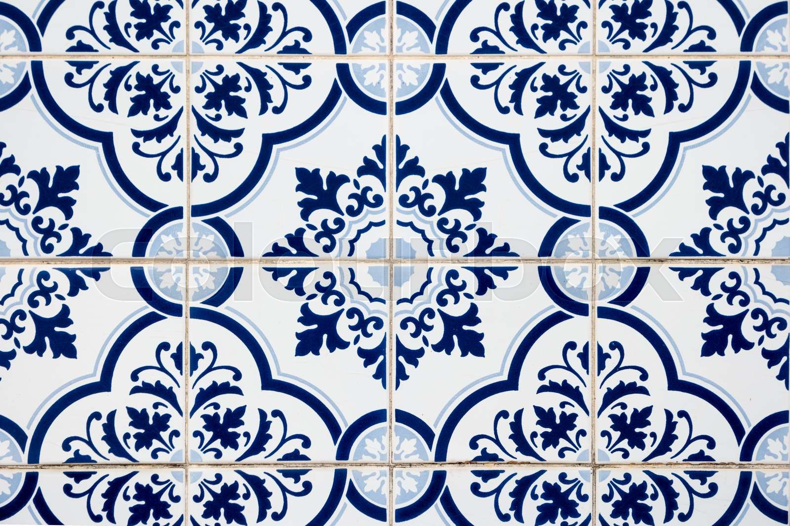 Portuguese glazed ceramic tiles Stock image Colourbox