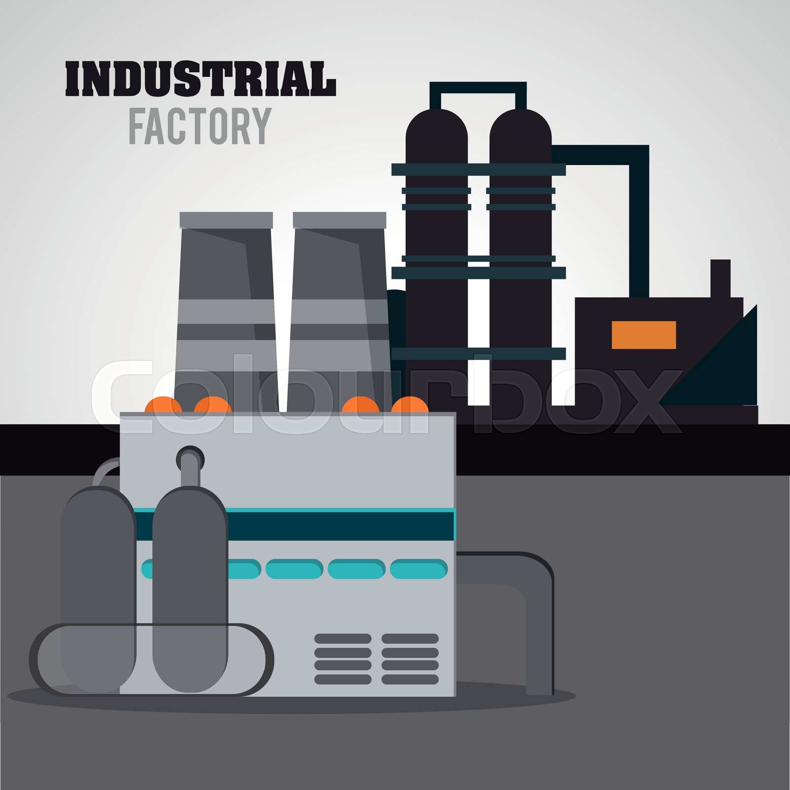 Industrial factory design, Vector illustration | Stock vector | Colourbox