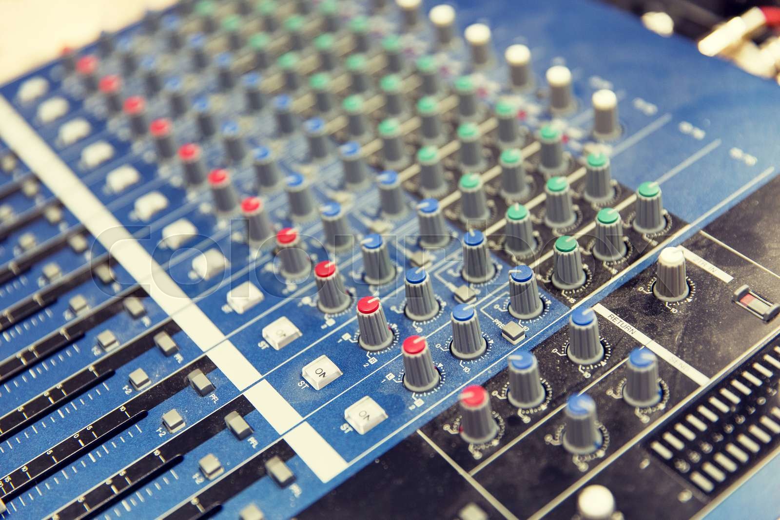 control panel at recording studio or radio station | Stock image ...