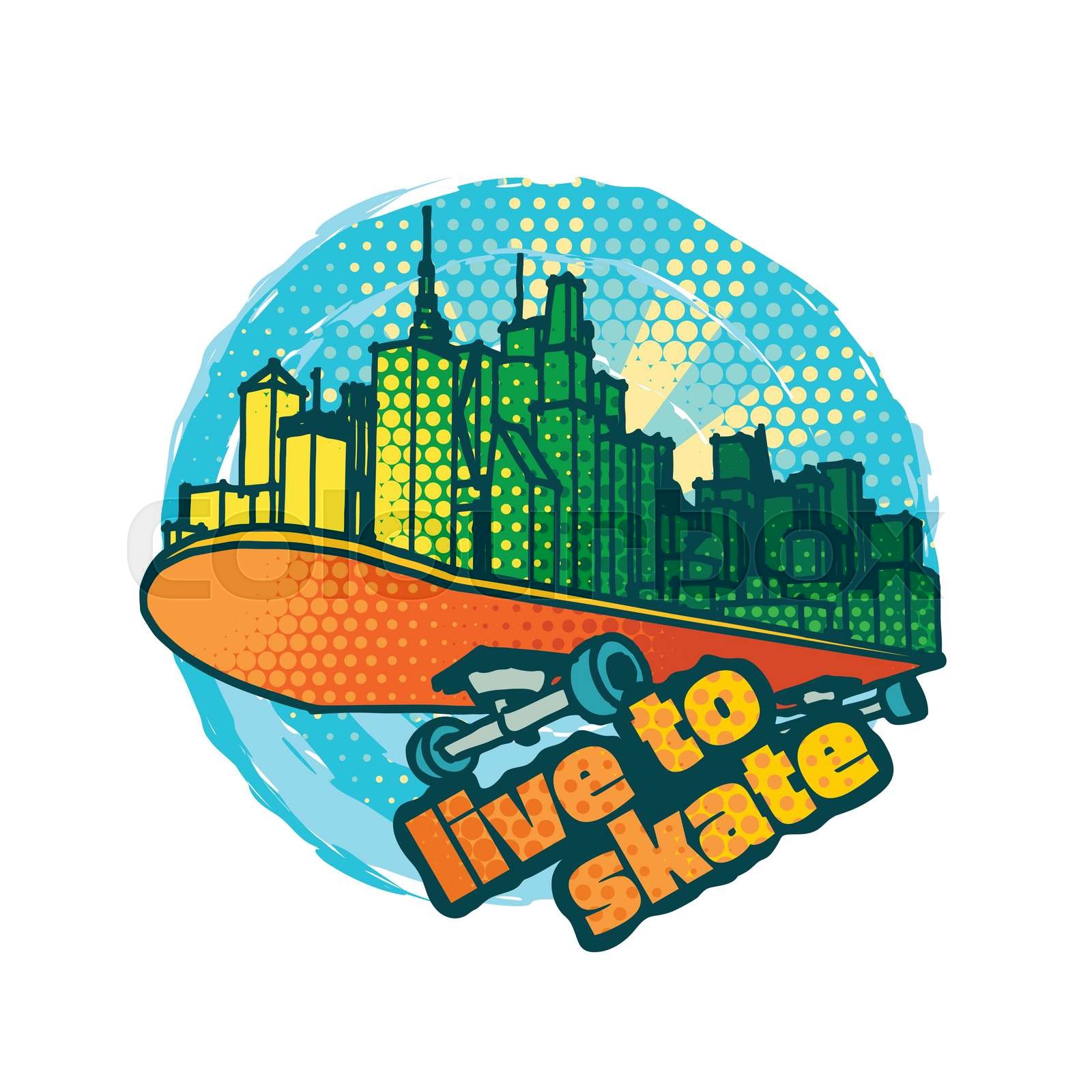 Skateboarding vector emblem Stock vector Colourbox