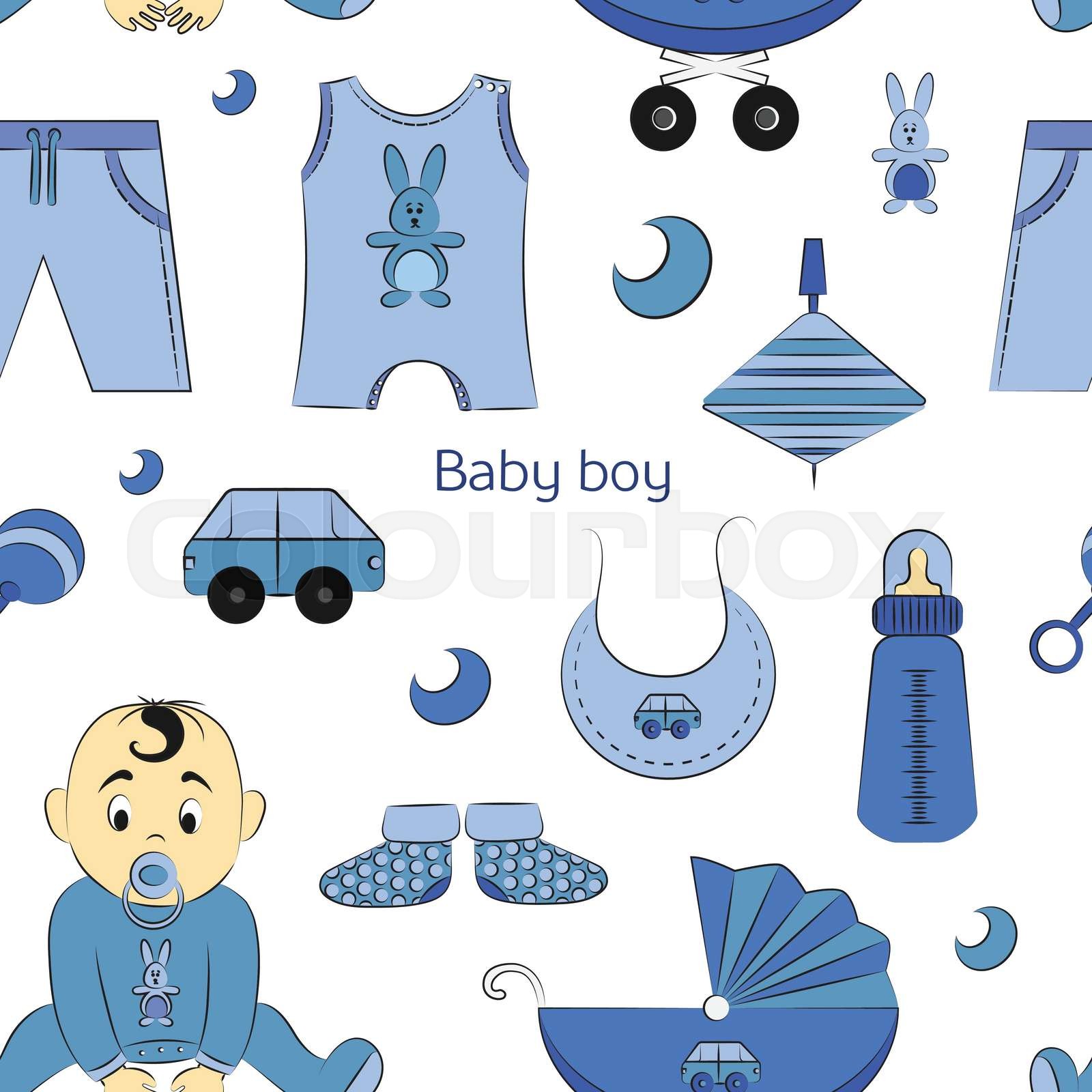 Baby boy design pattern | Stock vector | Colourbox