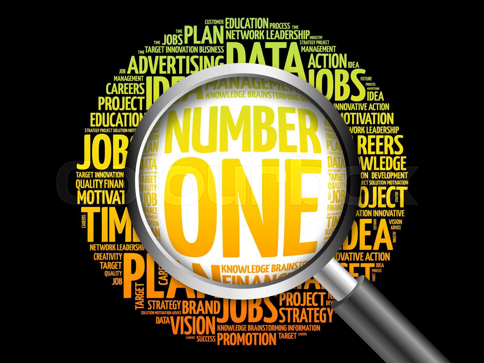 NUMBER ONE word cloud | Stock image | Colourbox