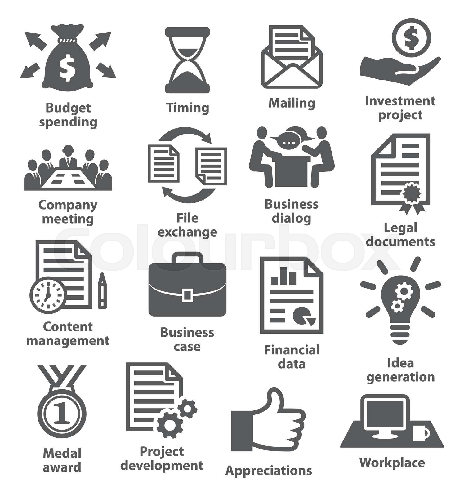 Business project planning icons | Stock vector | Colourbox