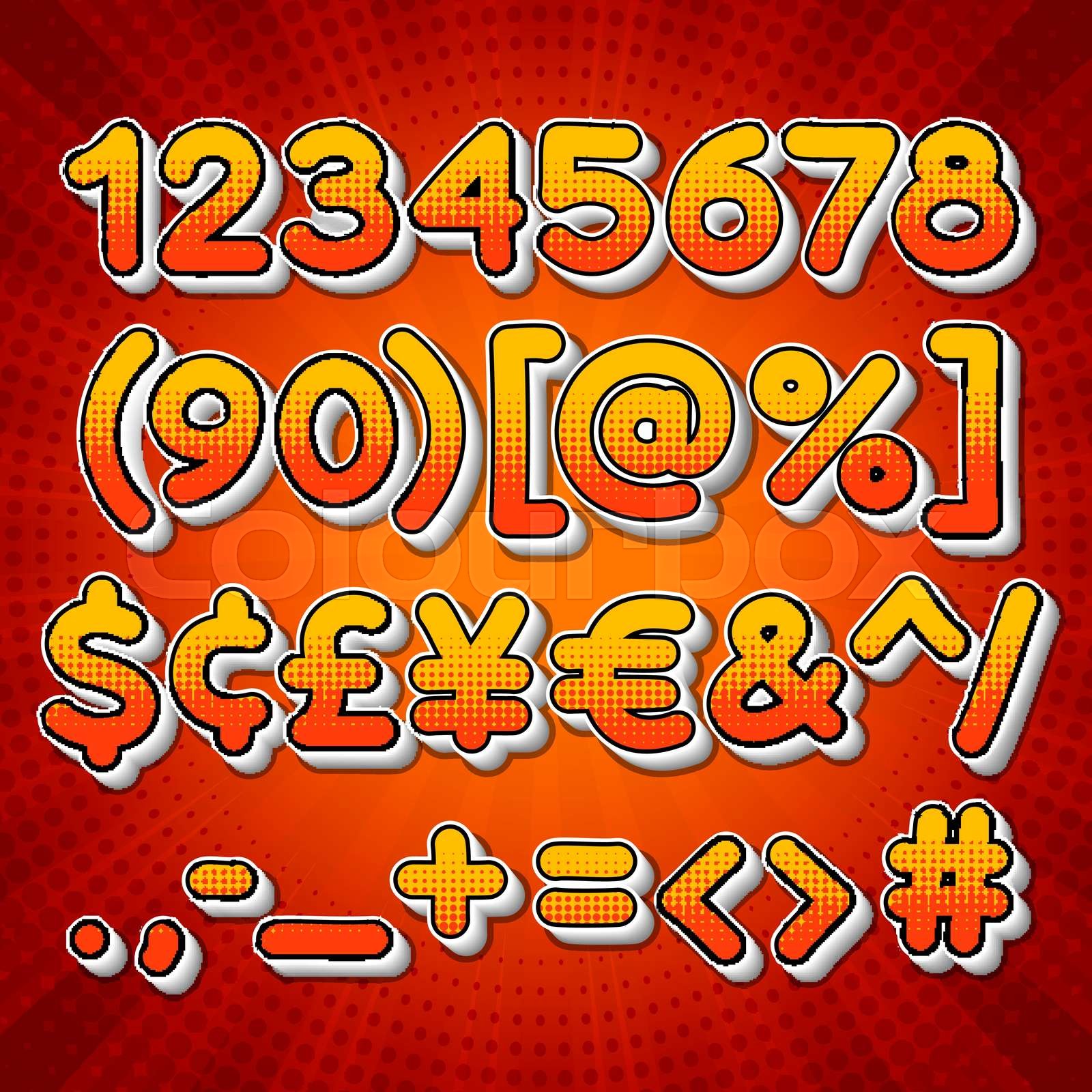 Comic Colorful Numbers | Stock vector | Colourbox