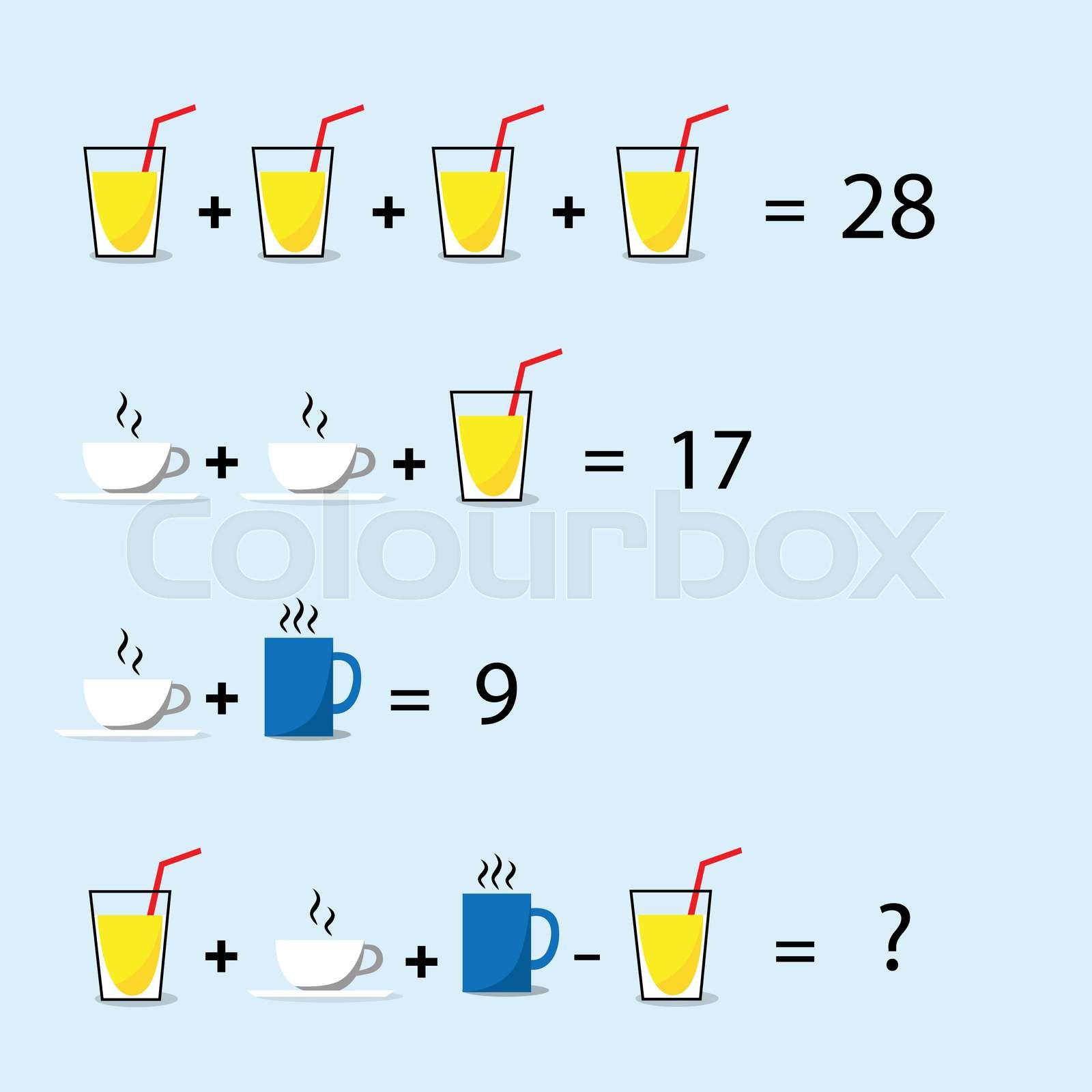 Math Puzzle, Decision Making, Solve Trick Question Stock vector