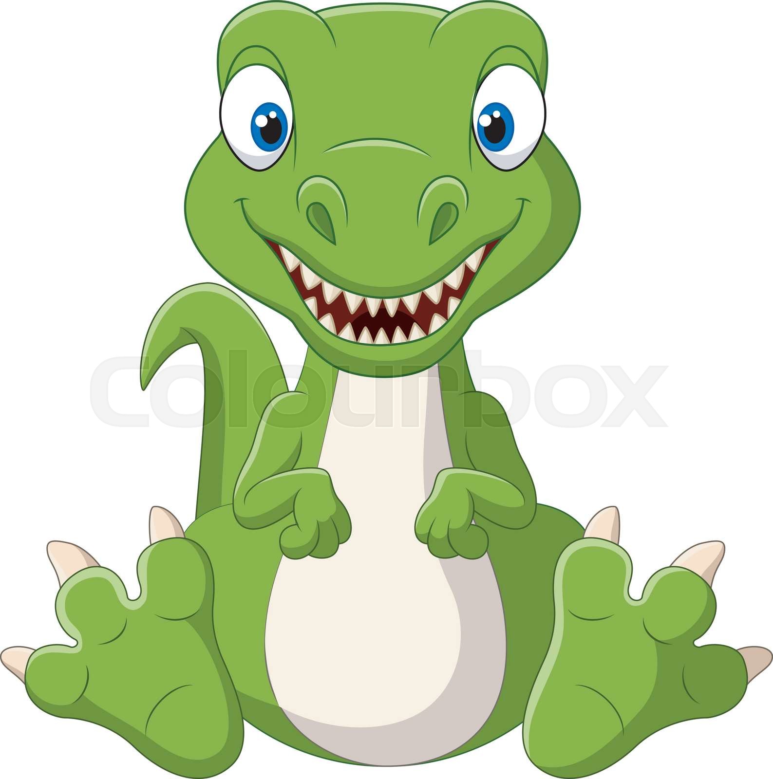 Cute baby dinosaur cartoon Stock vector Colourbox