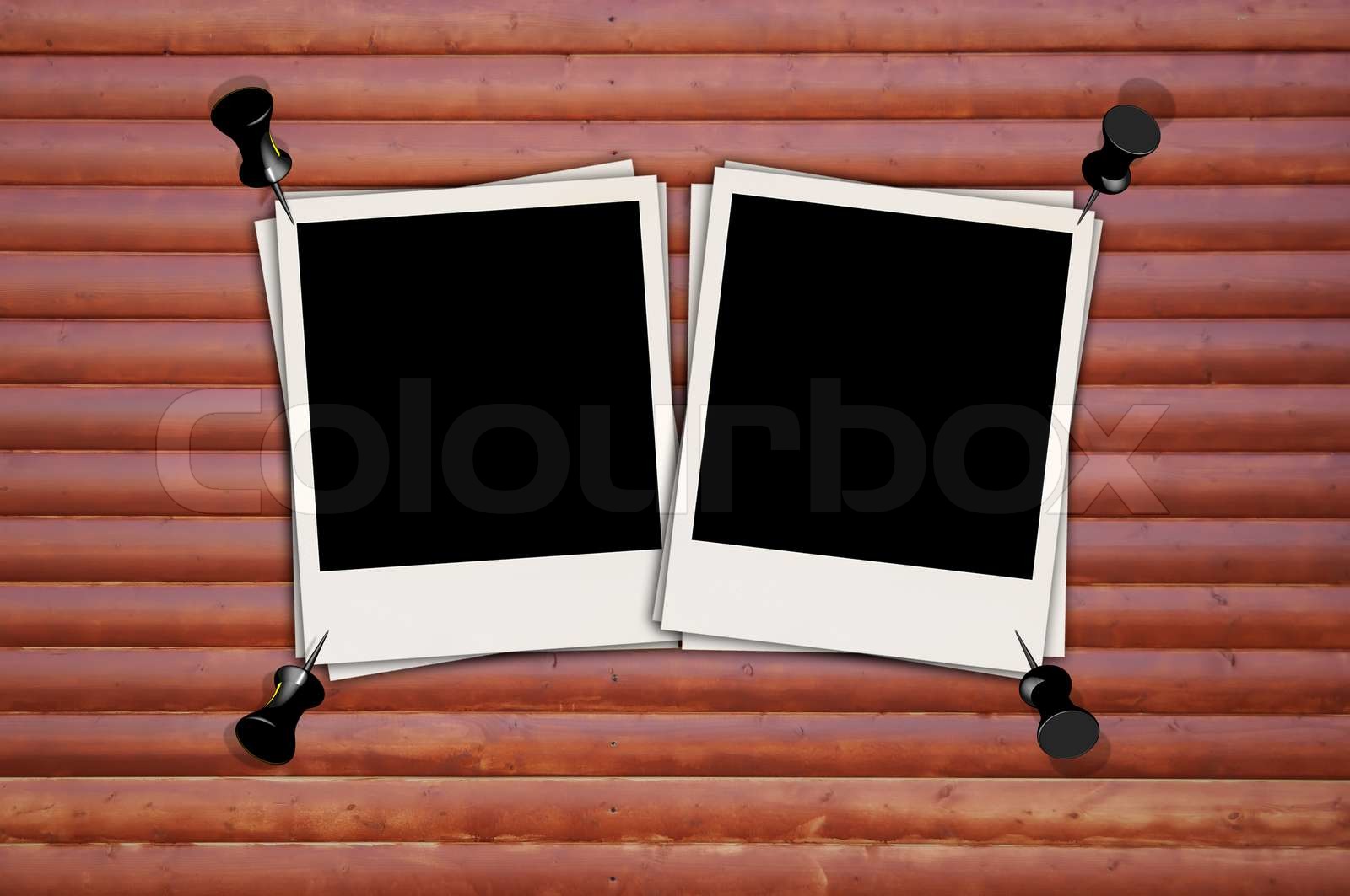 Blank Fotos på Wood Baggrund | Stock foto | Colourbox