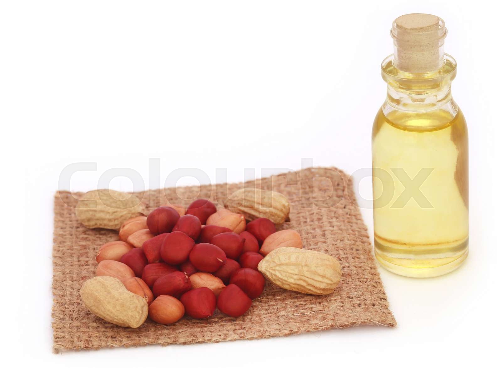 Fresh Peanuts with cooking oil Stock image Colourbox