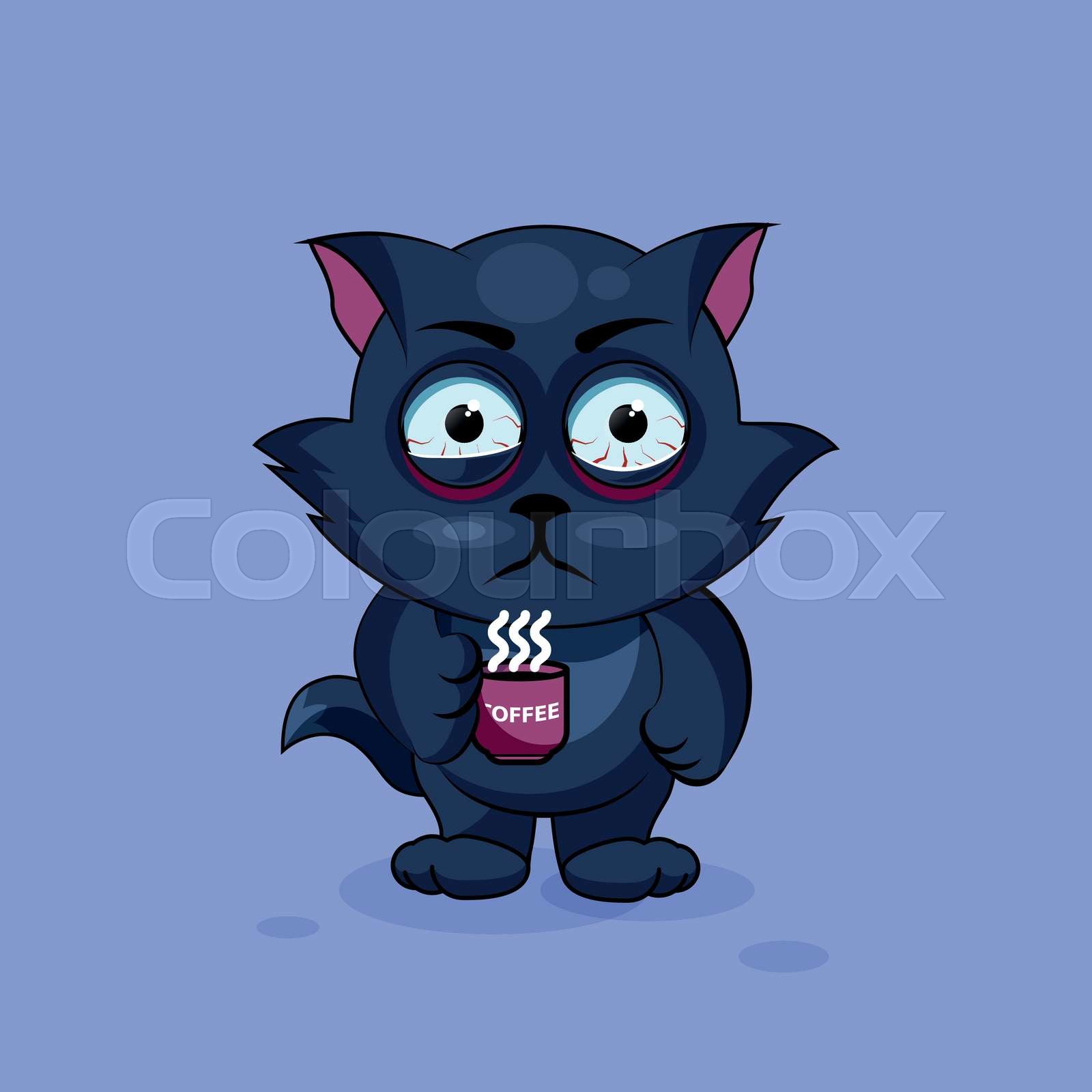 Black cat nervous | Stock vector | Colourbox