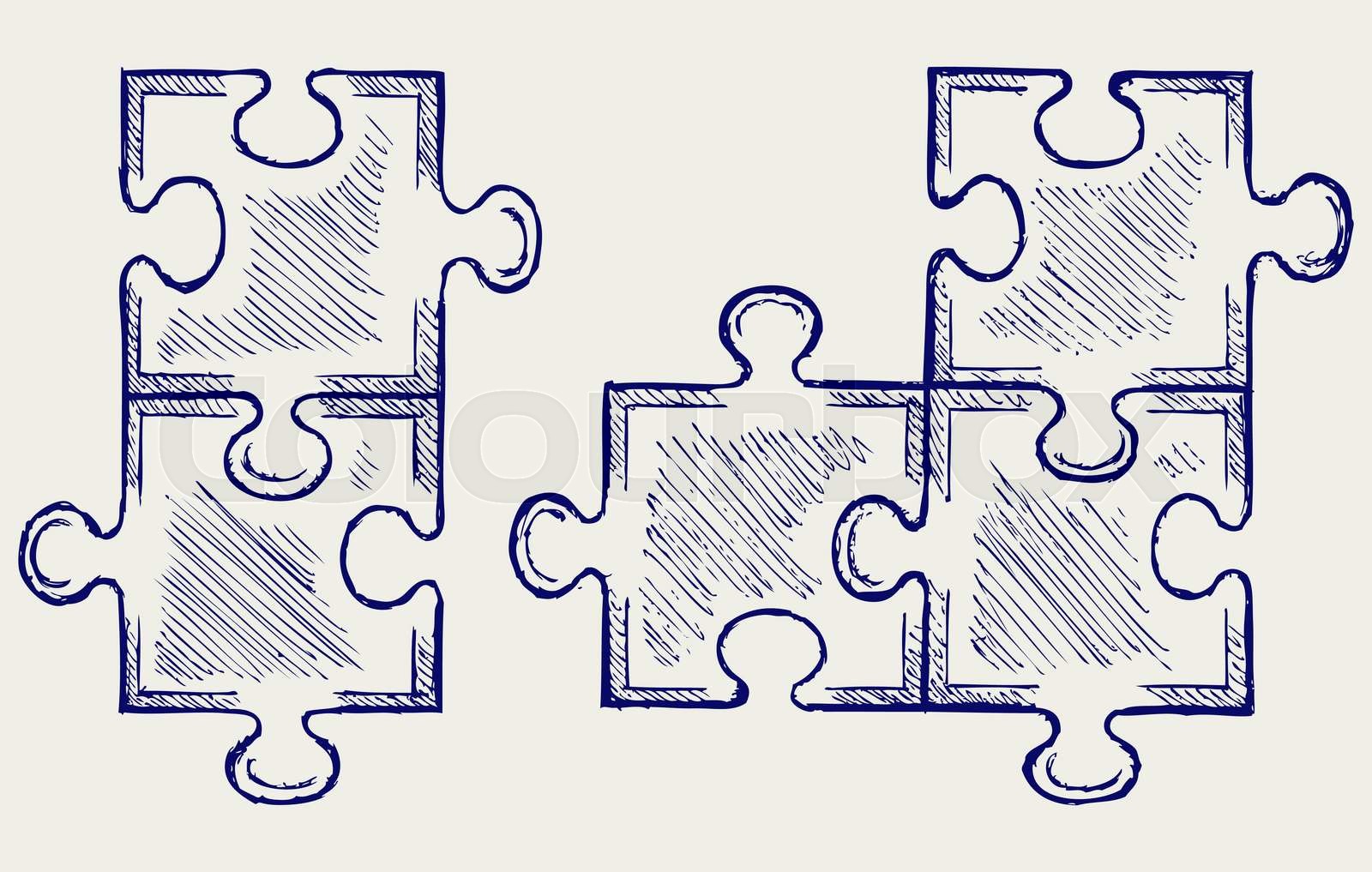Puzzle sketch. Vector Stock vector Colourbox