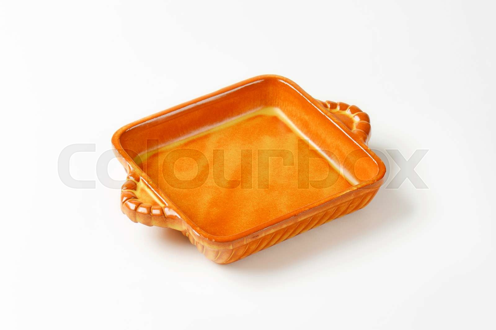 Square ceramic baking dish stock image colourbox