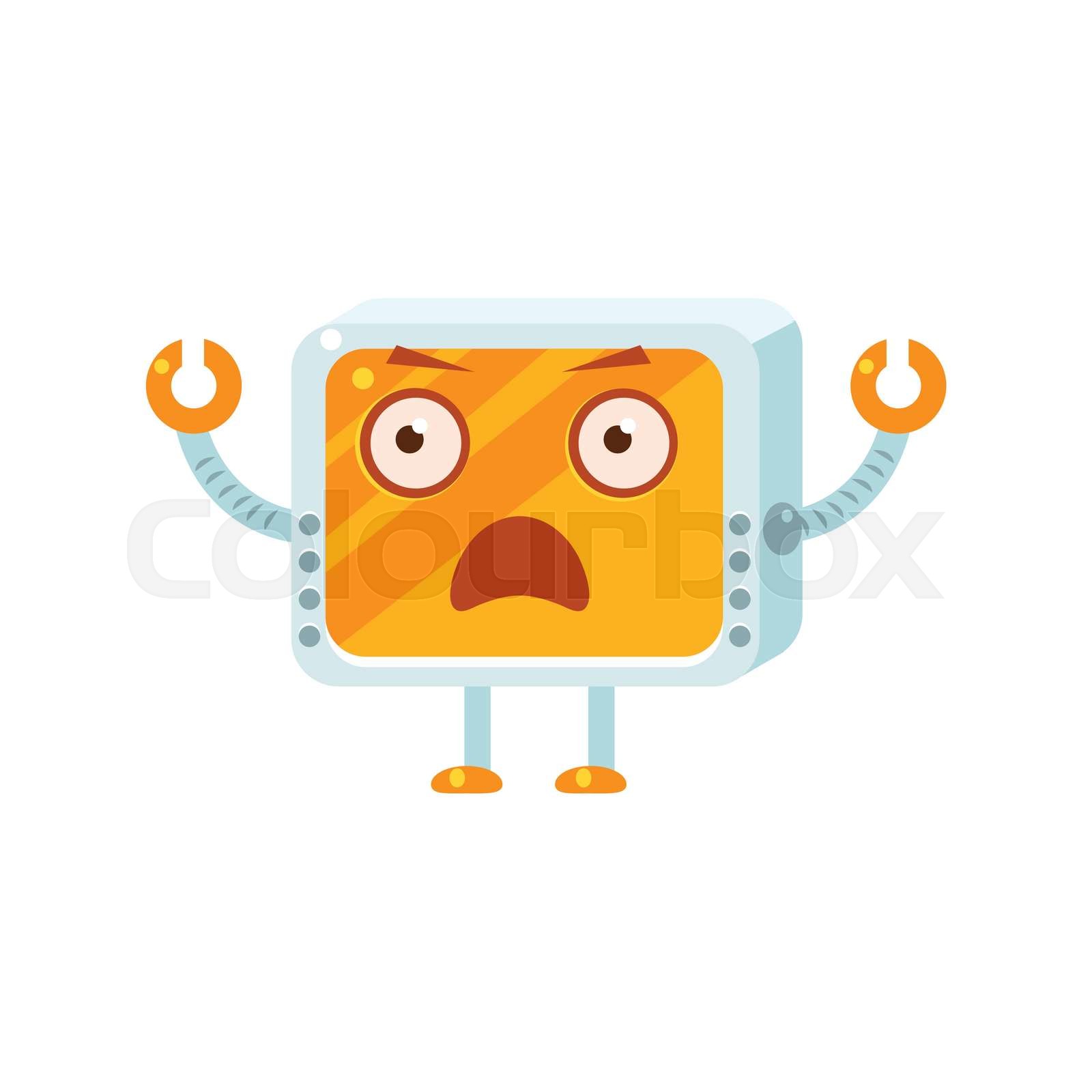 Shocked Little Robot Character Stock Vector Colourbox Shocked Little Robot Character Stock Vector Colourbox