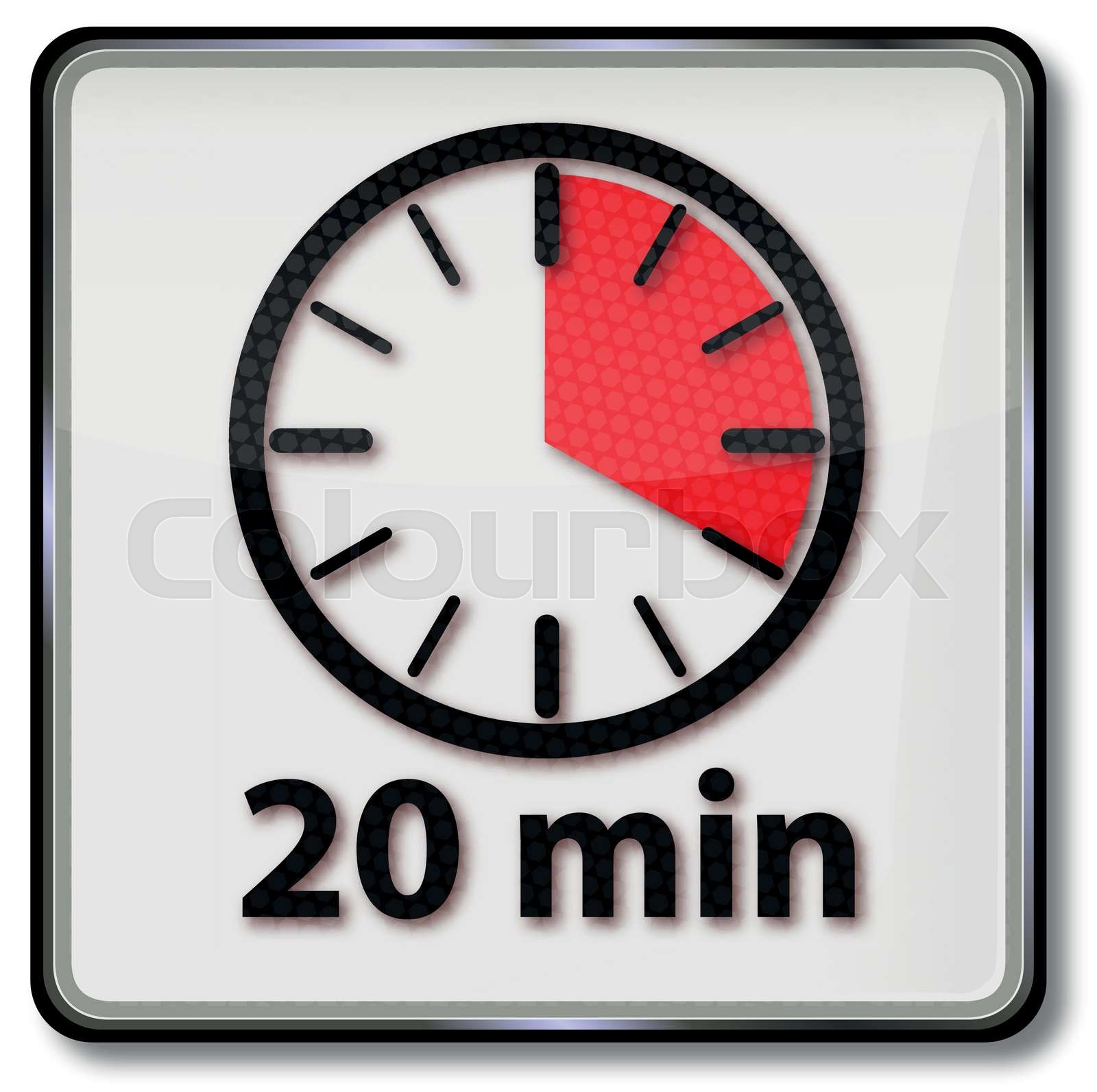 Uhr Mit 20 Minuten Stock Vektor Colourbox