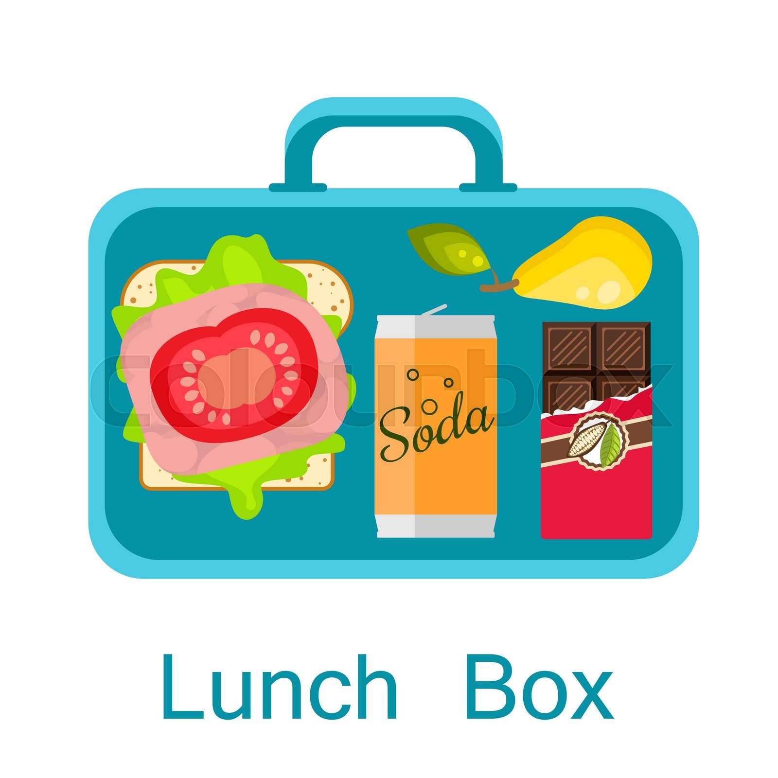 Lunch box vector. Snack pack for student. | Stock vector | Colourbox
