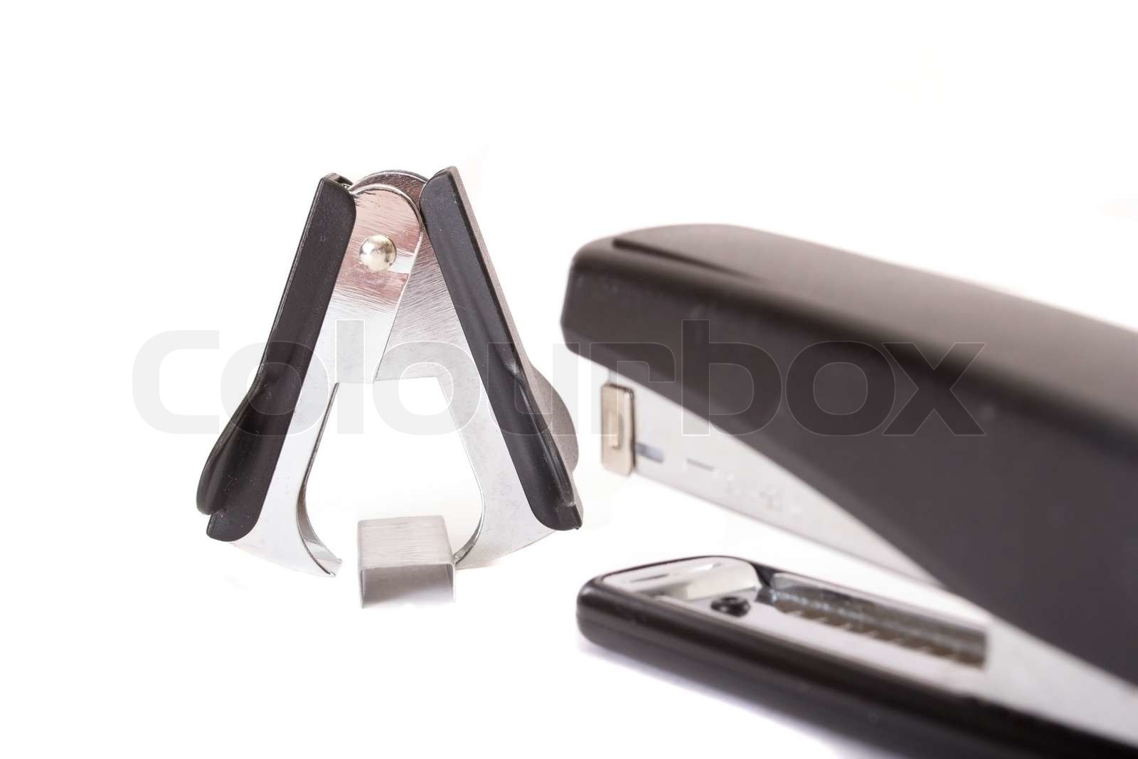 Office Supplies Stapler Staples Supply Isolated On Wite Stock