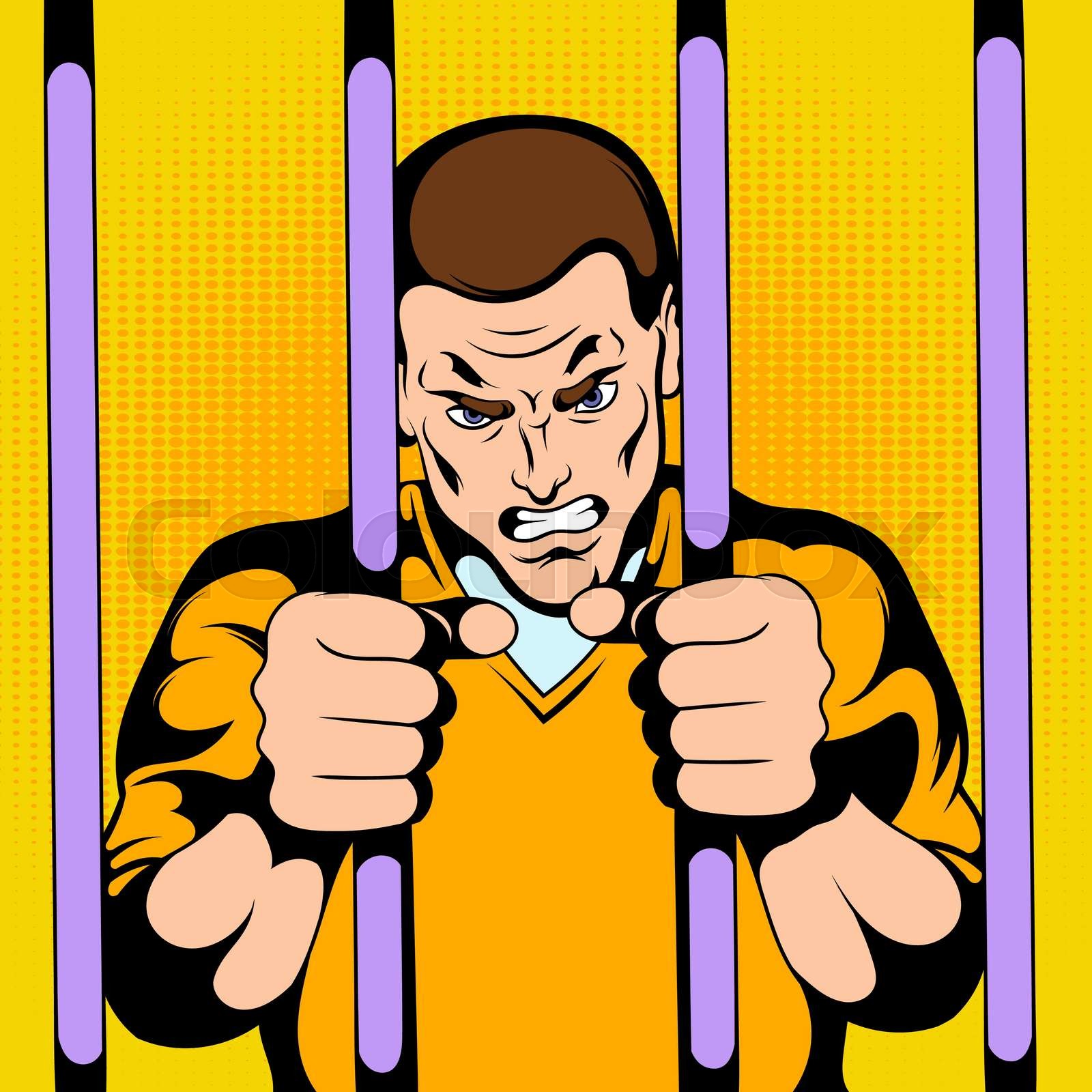 Prisoner at the jail | Stock vector | Colourbox