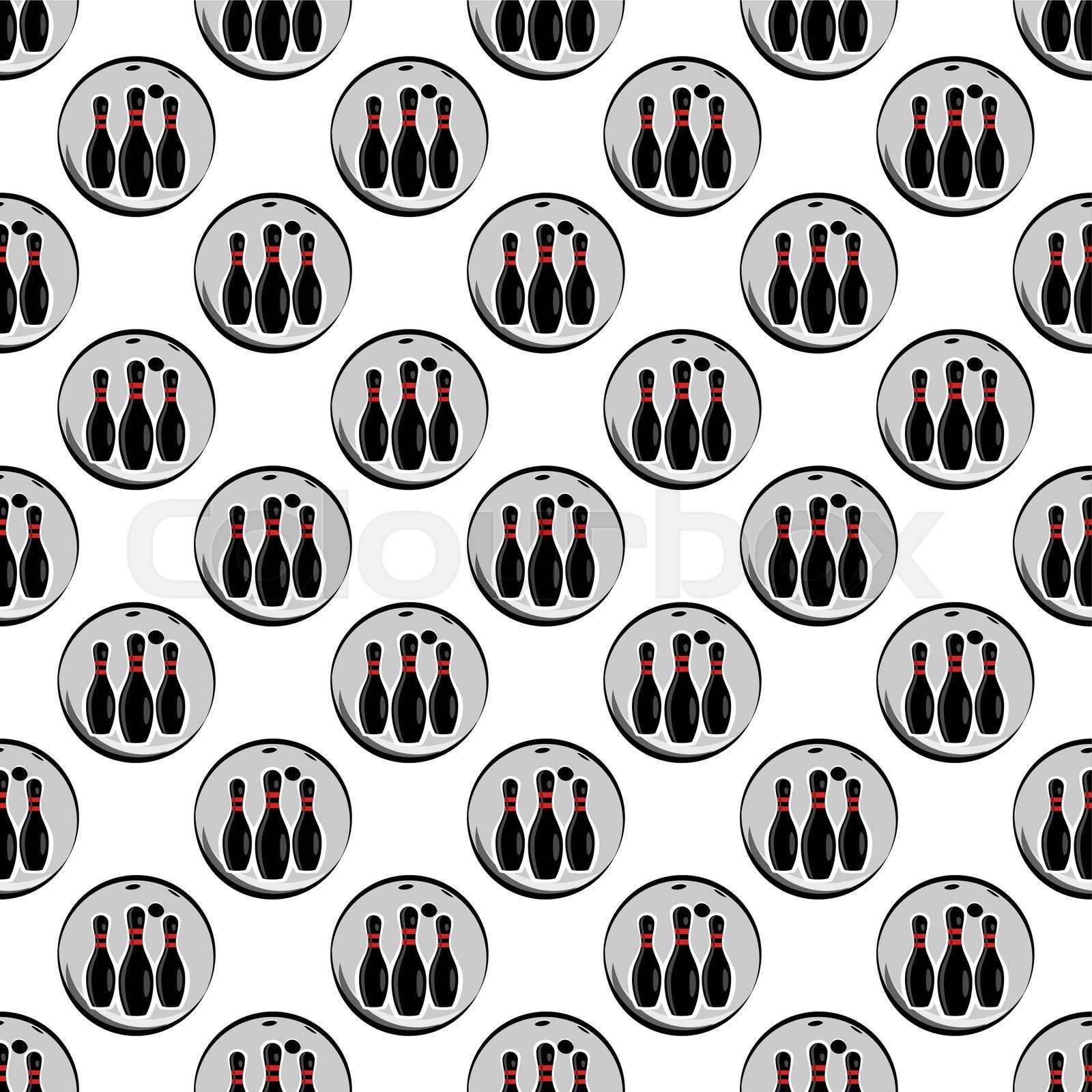 Bowling pattern seamless Stock vector Colourbox