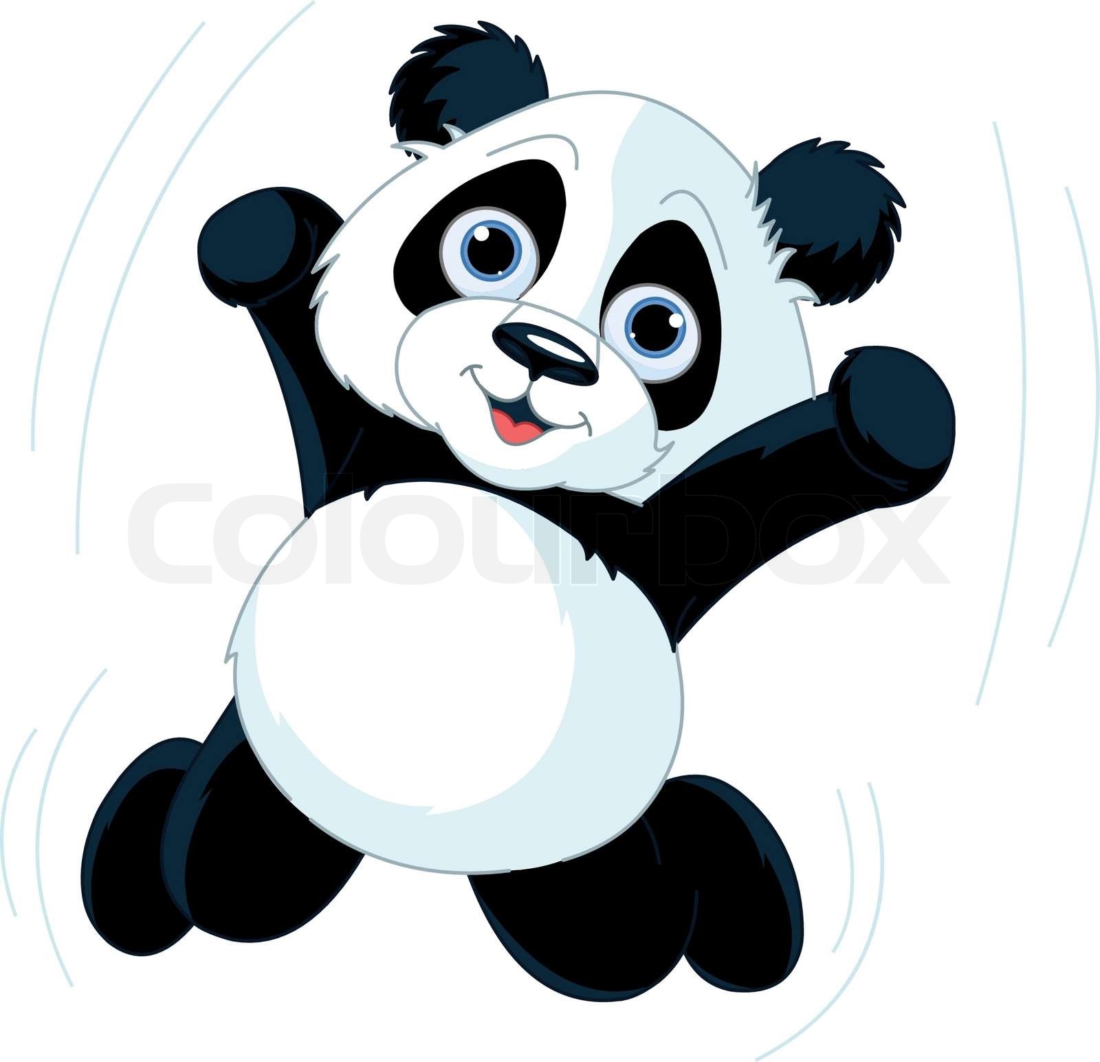Very cute jumping happy panda | Stock vector | Colourbox