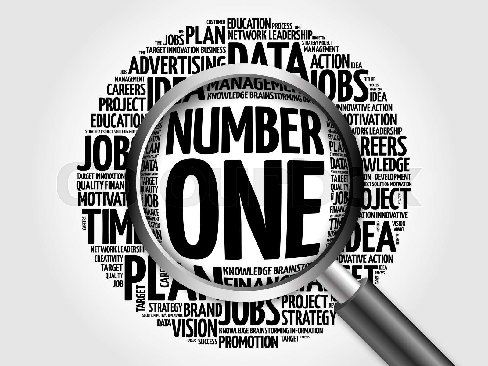 NUMBER ONE word cloud | Stock image | Colourbox