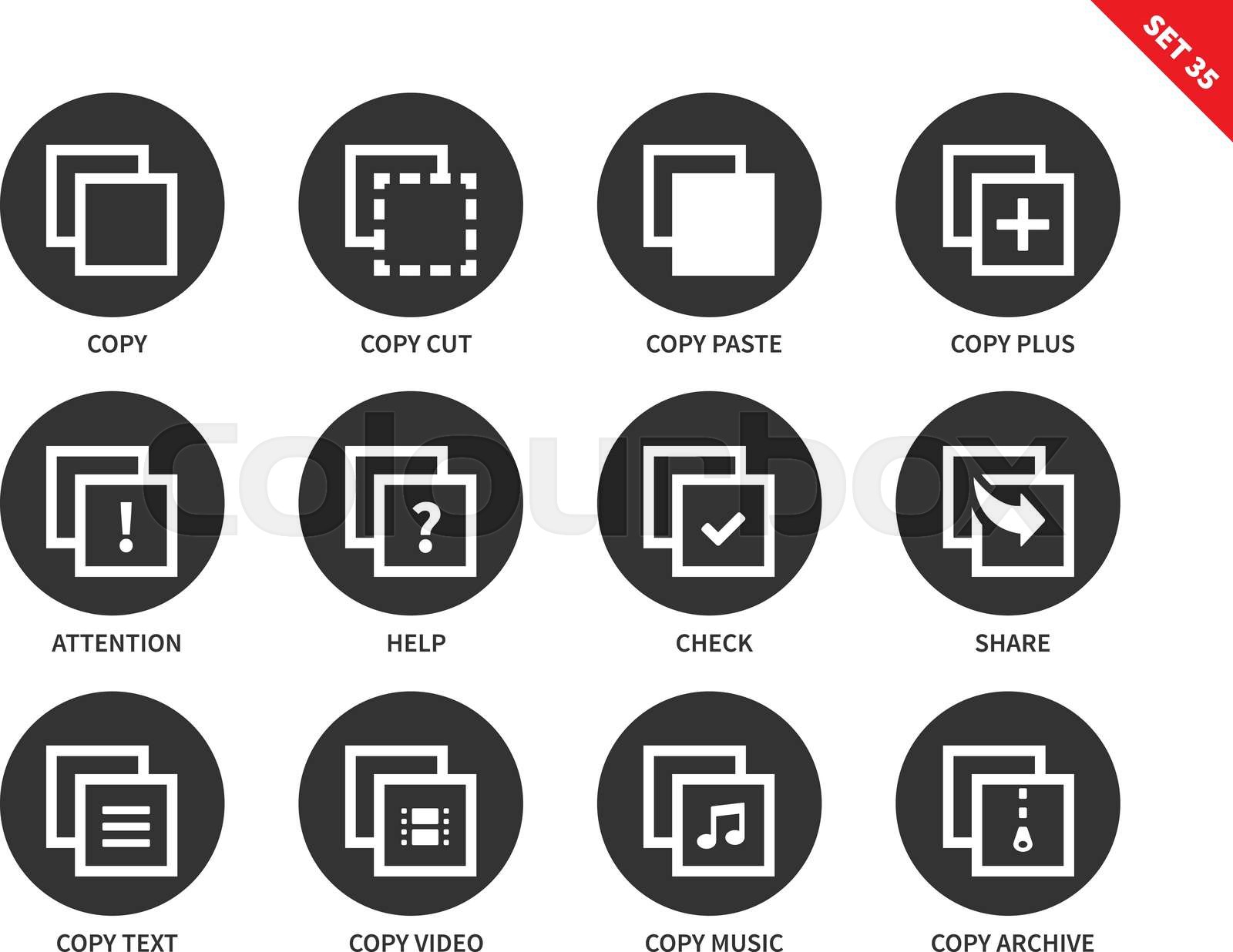 Copy icons on white background | Stock vector | Colourbox