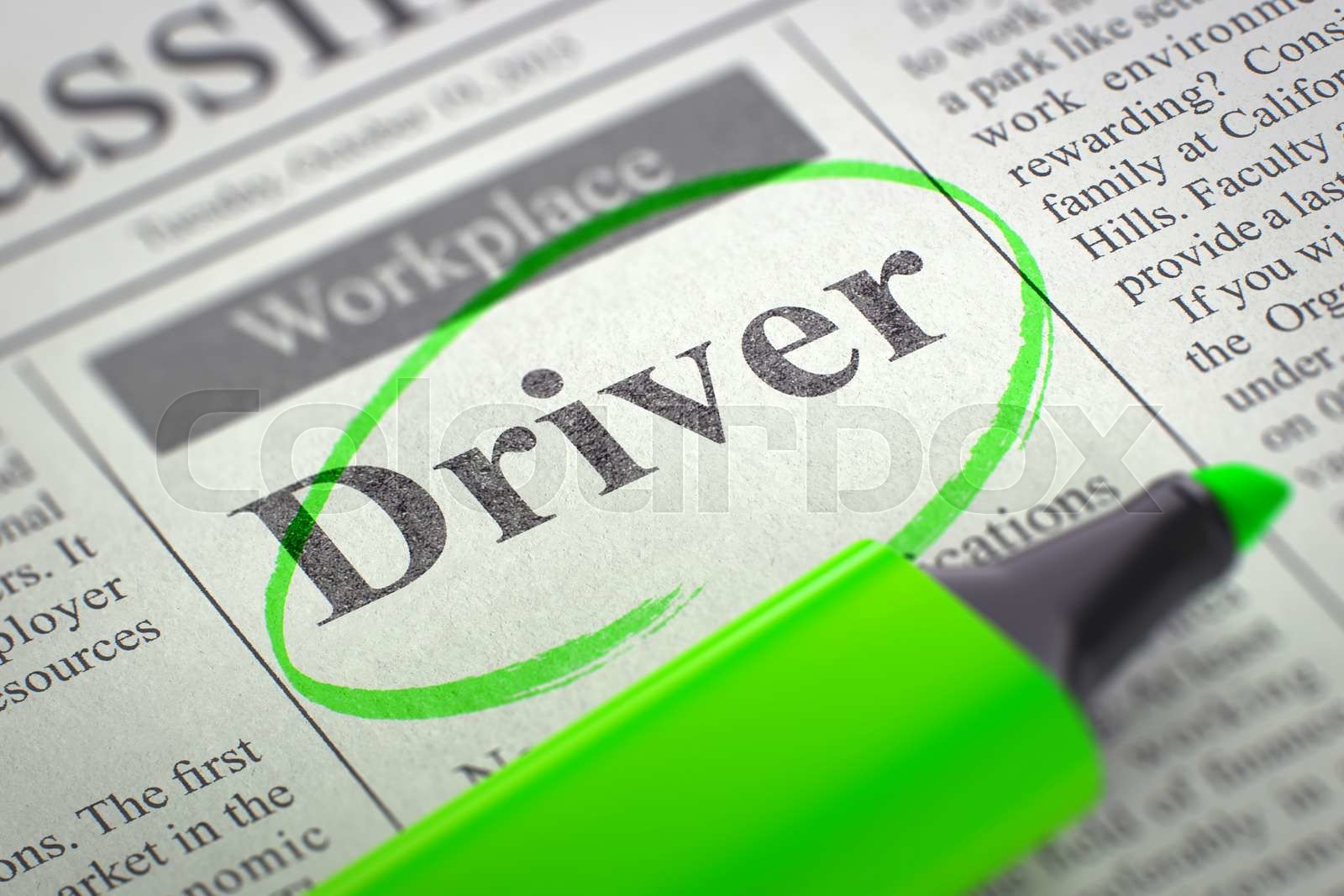 We are Hiring Driver. Stock image Colourbox