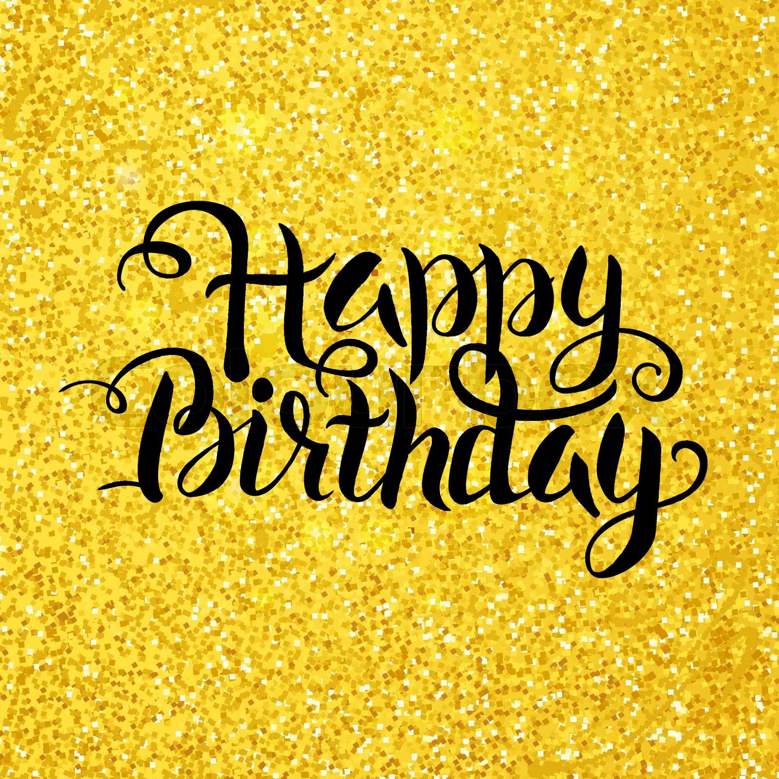 geburtstag, beschriftung, golden StockVektor Colourbox