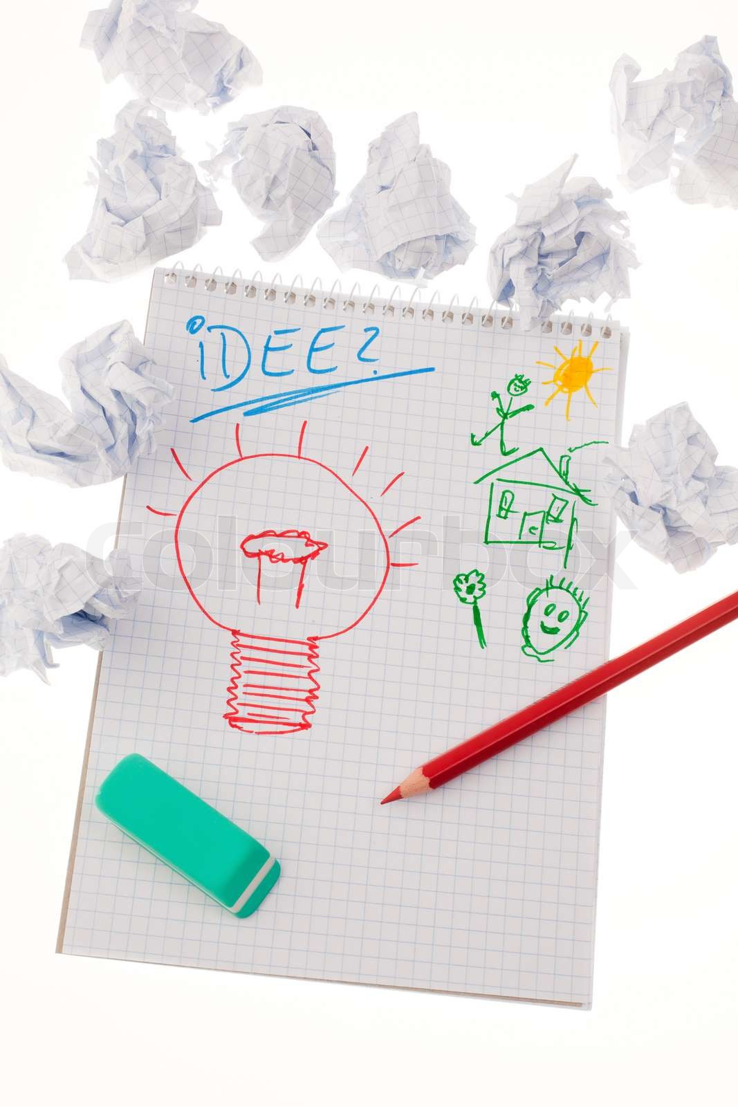 Pære til tegning som et symbol på nye ideer. | Stock foto | Colourbox