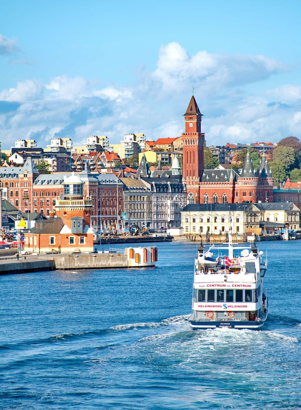 Ferry from helsingor to helsingborg denmark to sweden stock image